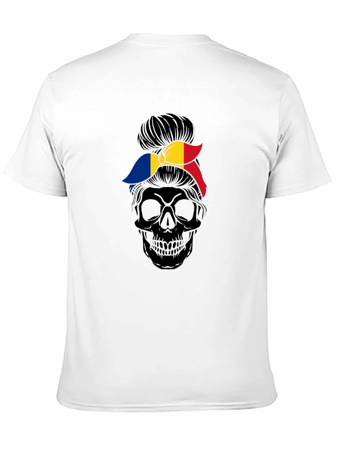 Skull with Romania Flag Bandana T-Shirt
