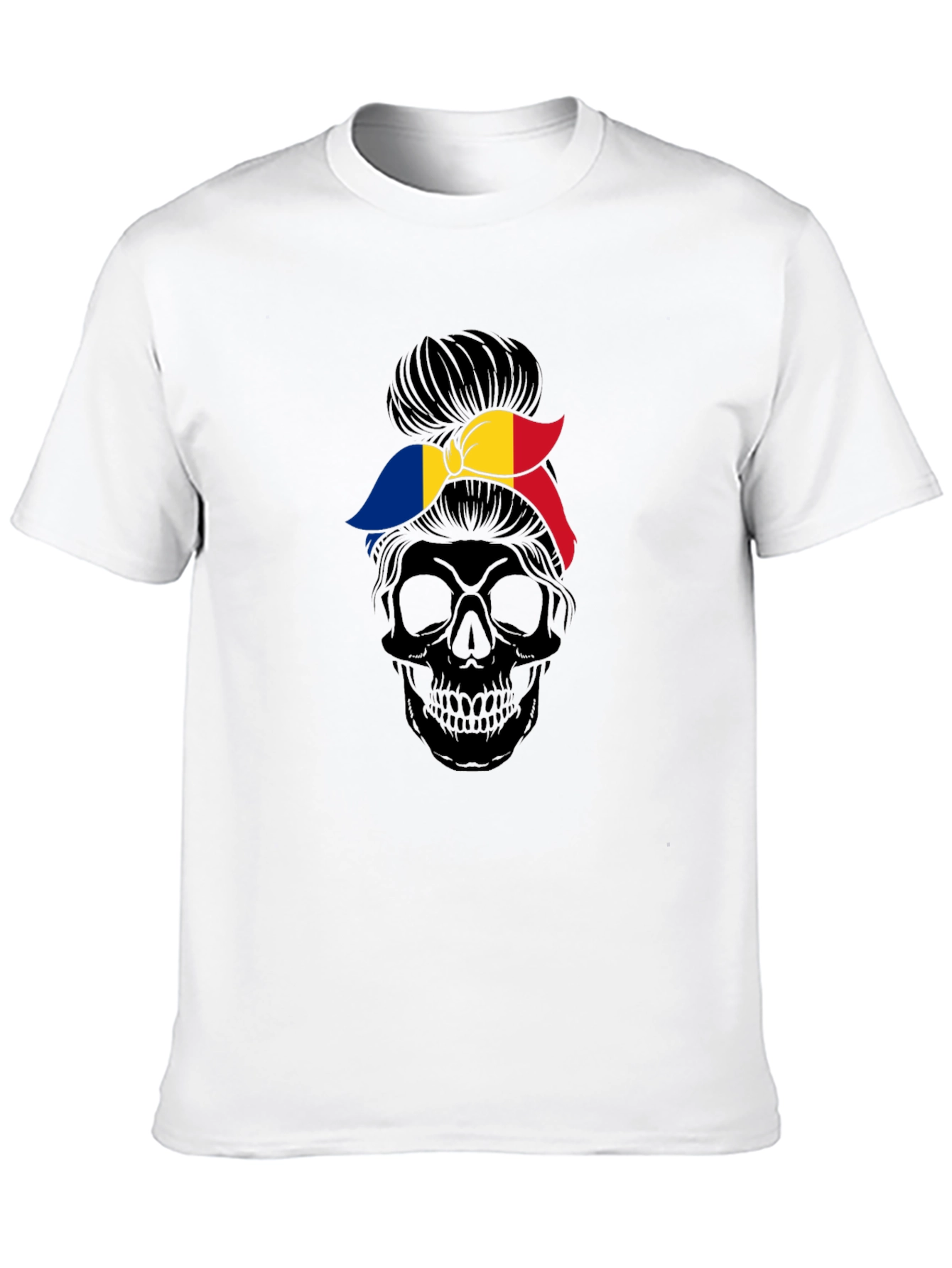 Skull with Romania Flag Bandana T-Shirt
