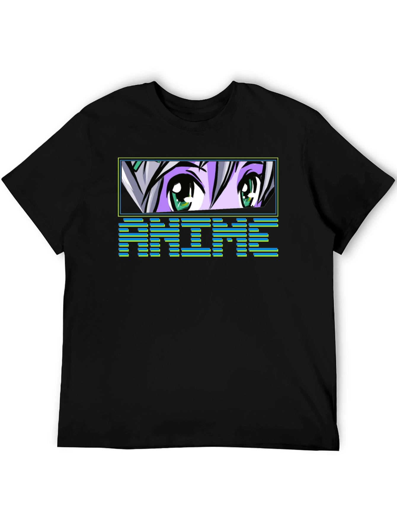 Anime Eyes Graphic Tee - Black T-Shirt