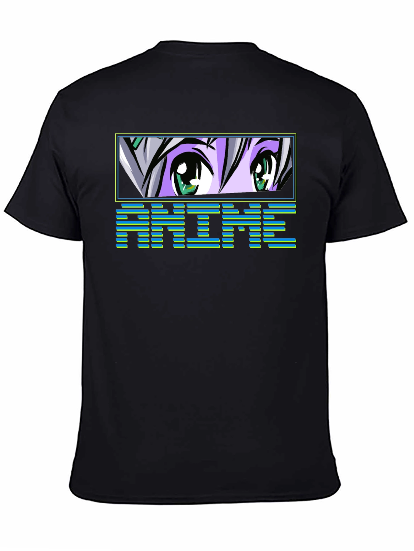 Anime Eyes Graphic Tee - Black T-Shirt