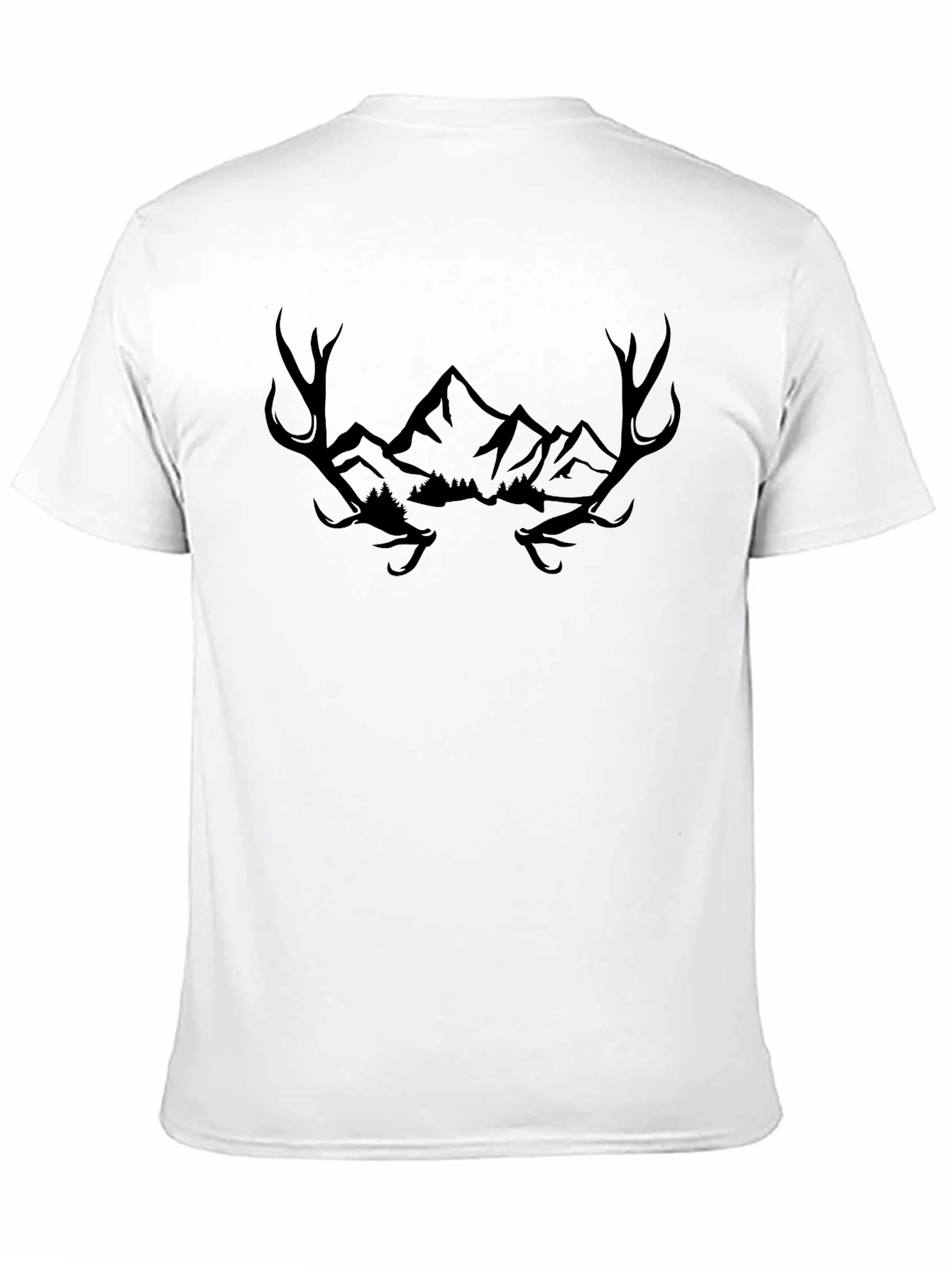Antler Mountain Graphic Tee - Stylish Mens Black T-Shirt