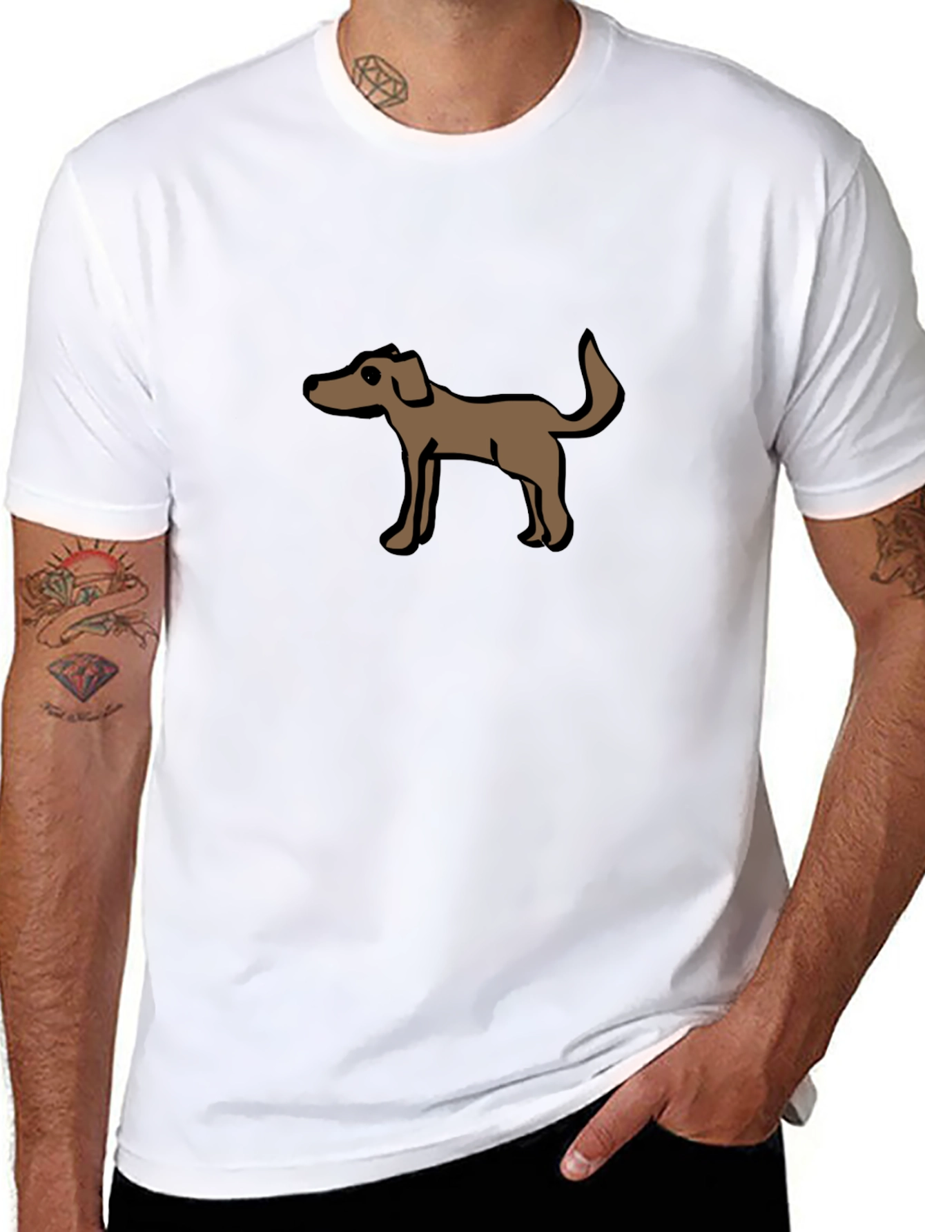Dog Graphic Tee - Casual Black T-Shirt