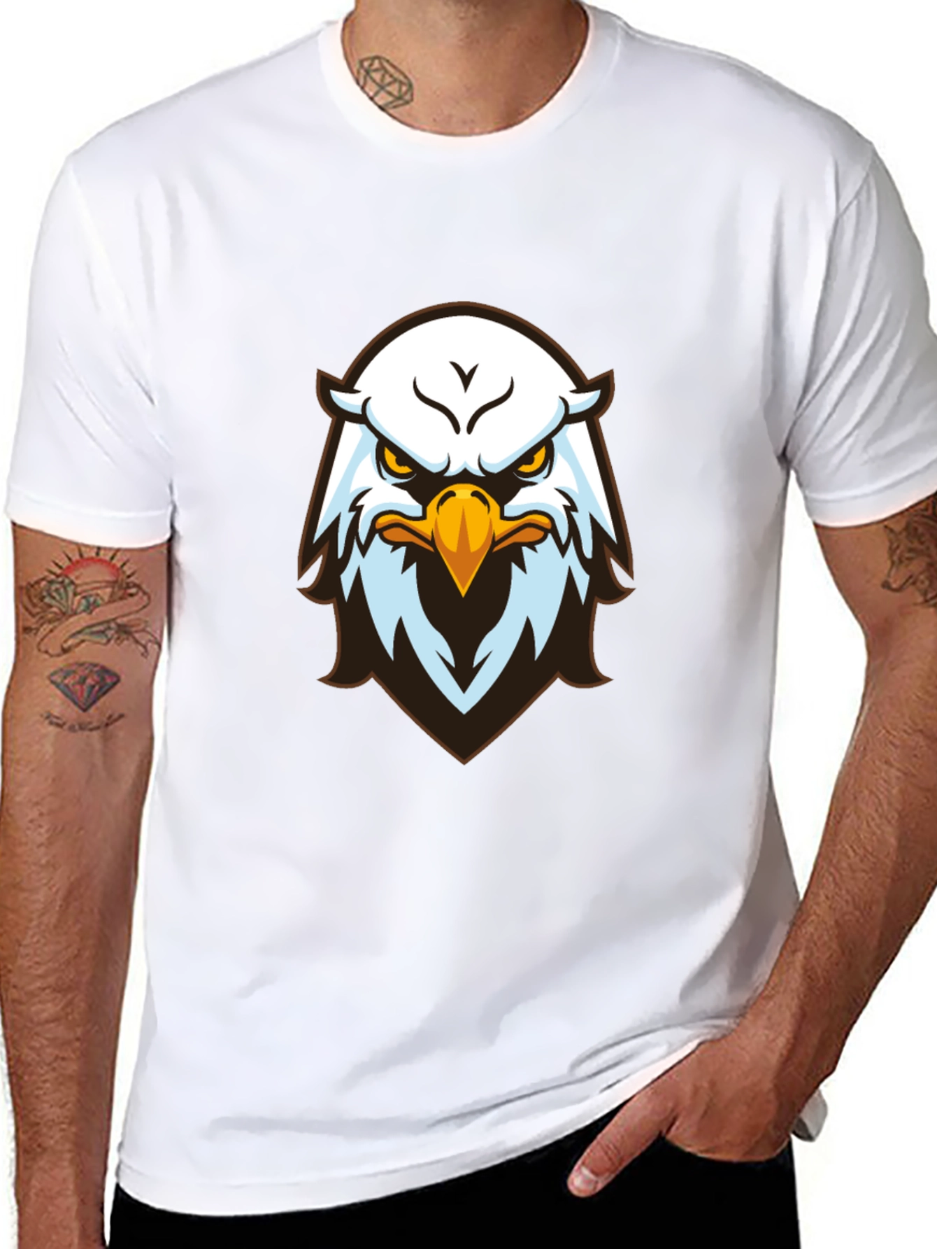 Eagle Graphic Print Black T-Shirt