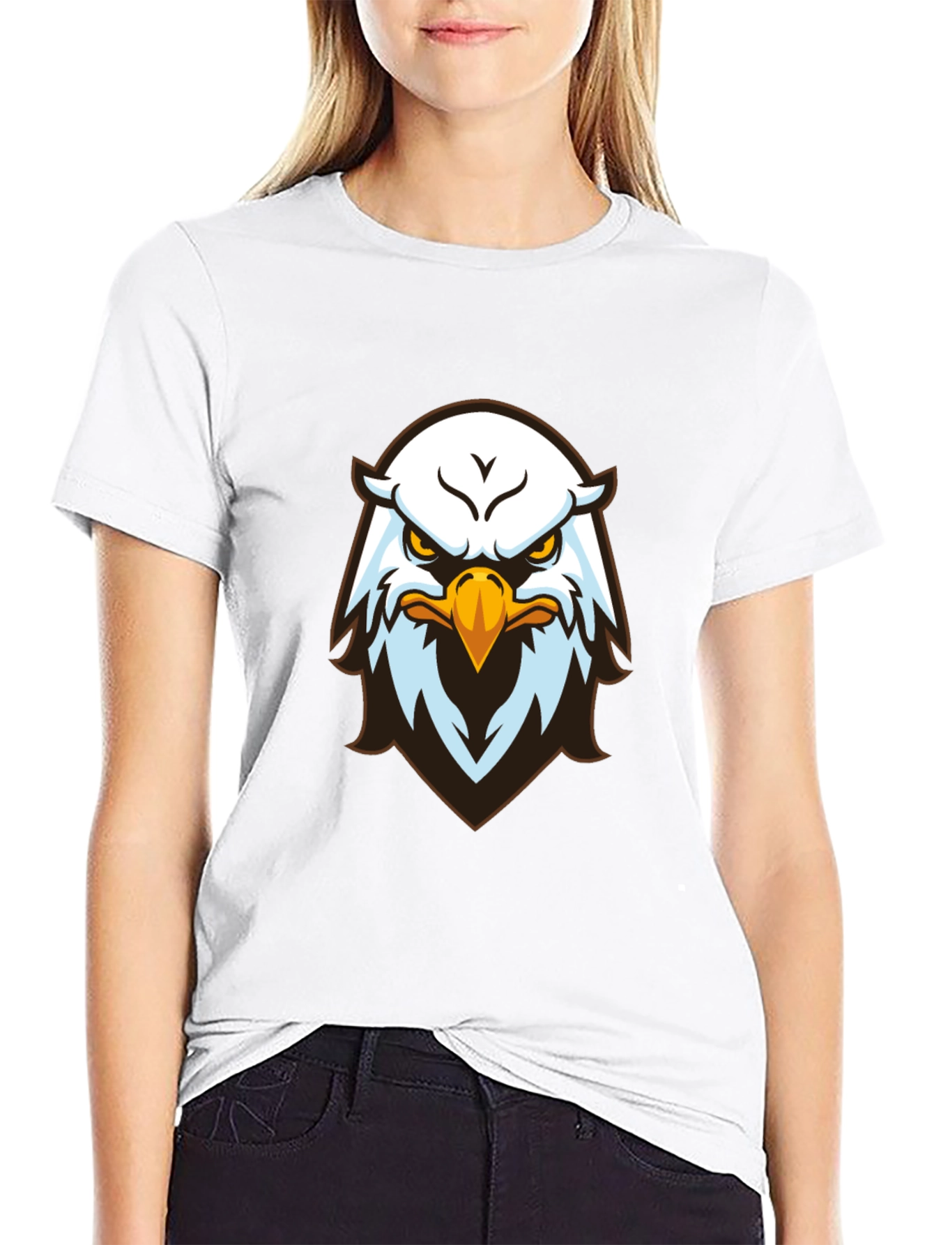 Eagle Graphic Print Black T-Shirt