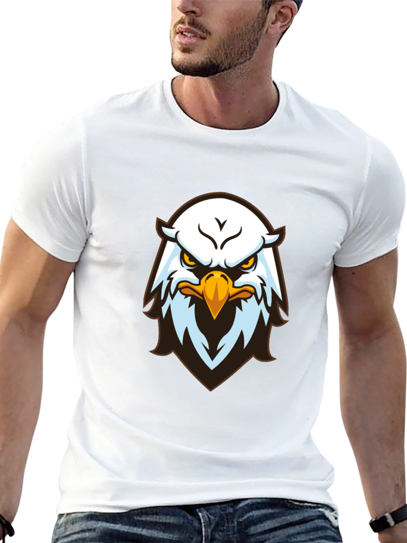 Eagle Graphic Print Black T-Shirt