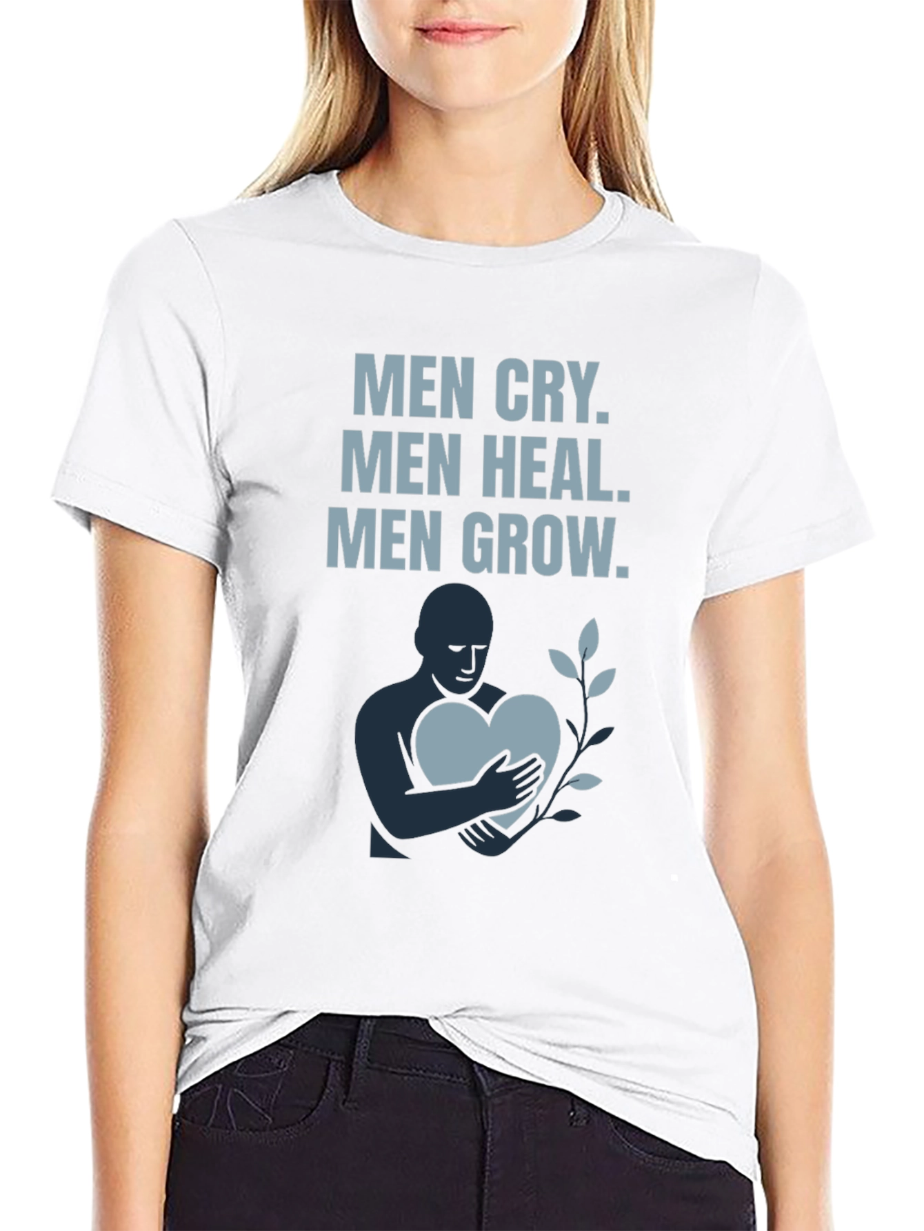 Men Cry Heal Grow Graphic T-Shirt