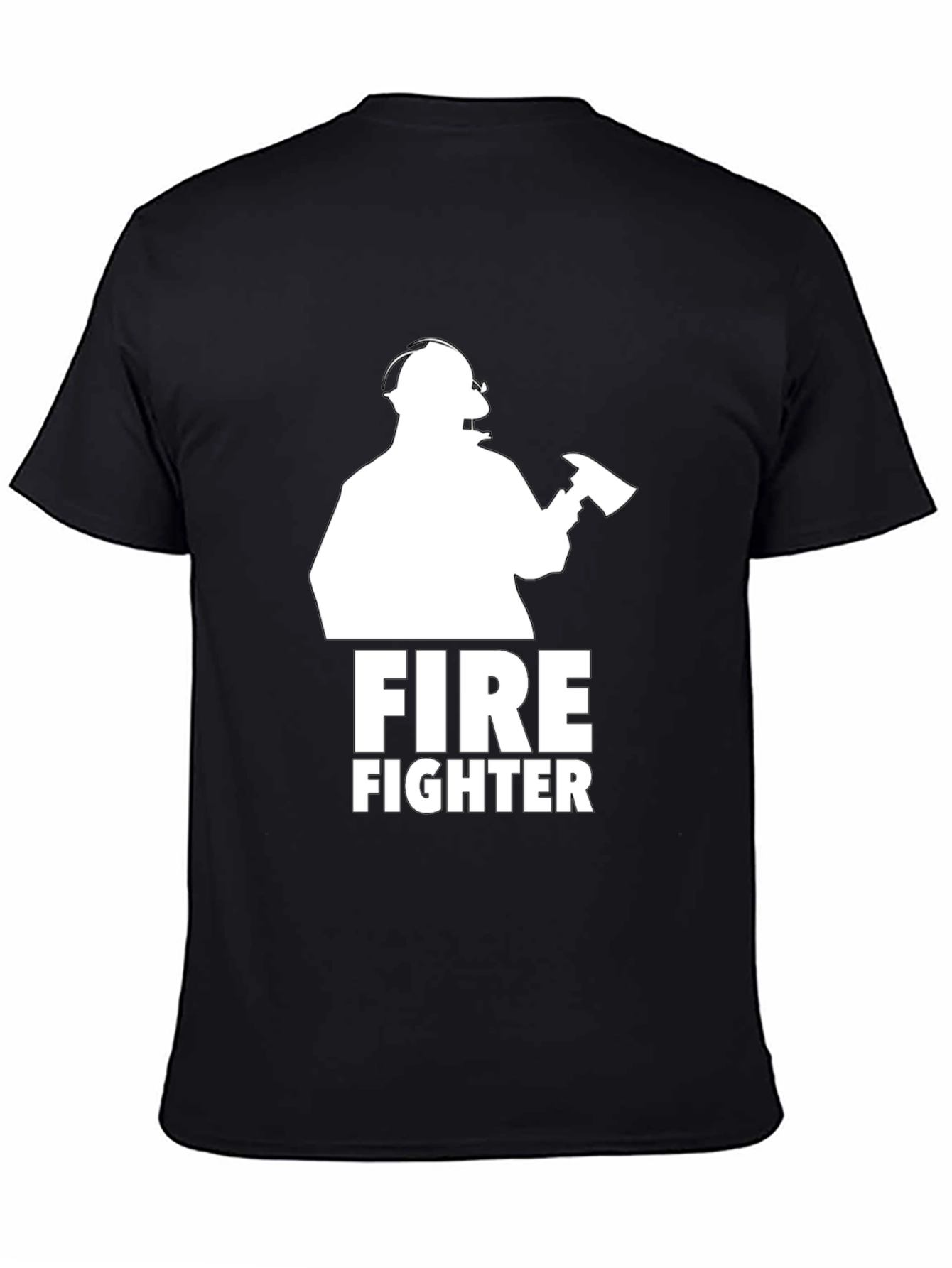Firefighter Graphic Tee - Black Cotton T-Shirt