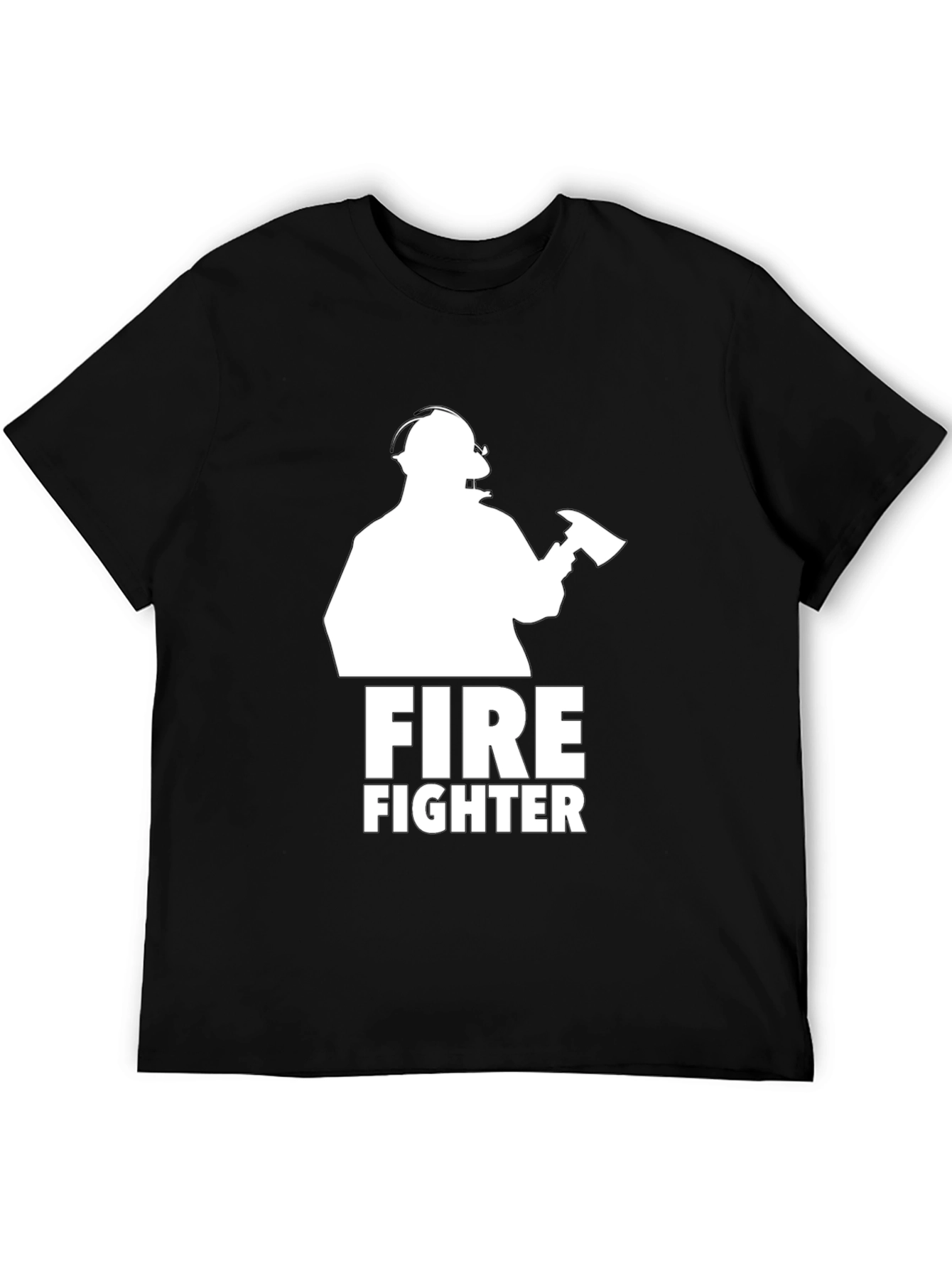 Firefighter Graphic Tee - Black Cotton T-Shirt