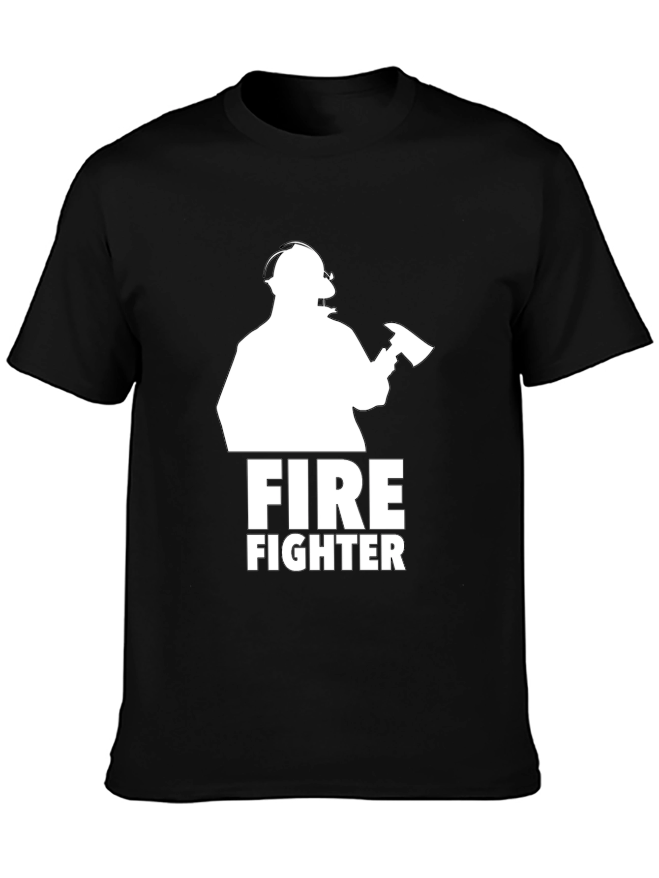 Firefighter Graphic Tee - Black Cotton T-Shirt