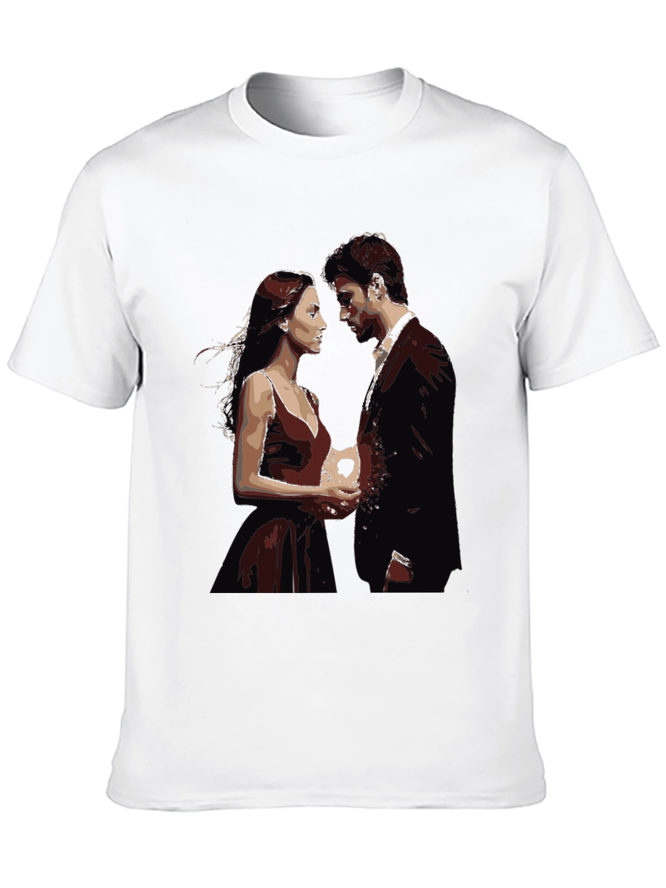 Romantic Couple Graphic Tee - Unique Design