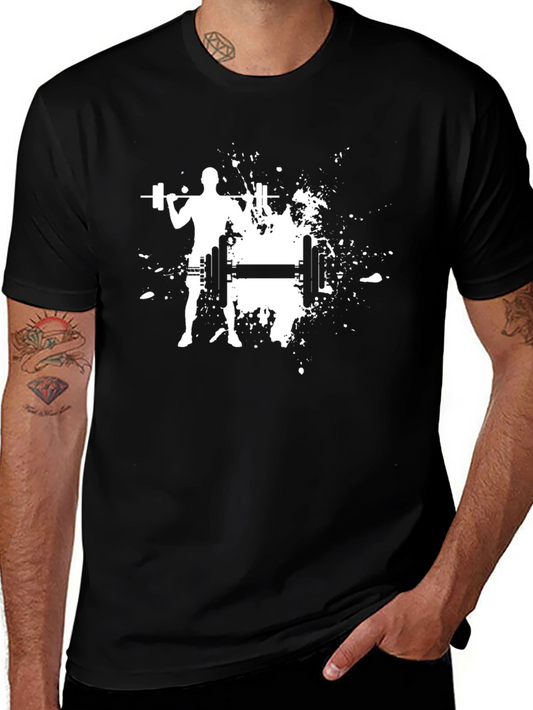 Weightlifting Silhouette Graphic Tee - Black