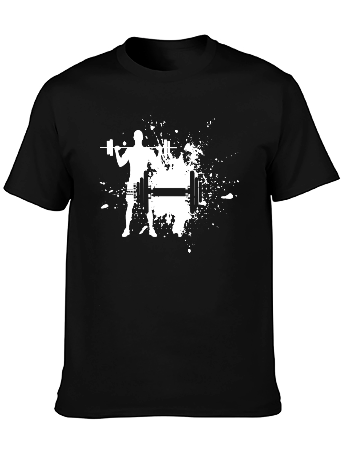 Weightlifting Silhouette Graphic Tee - Black