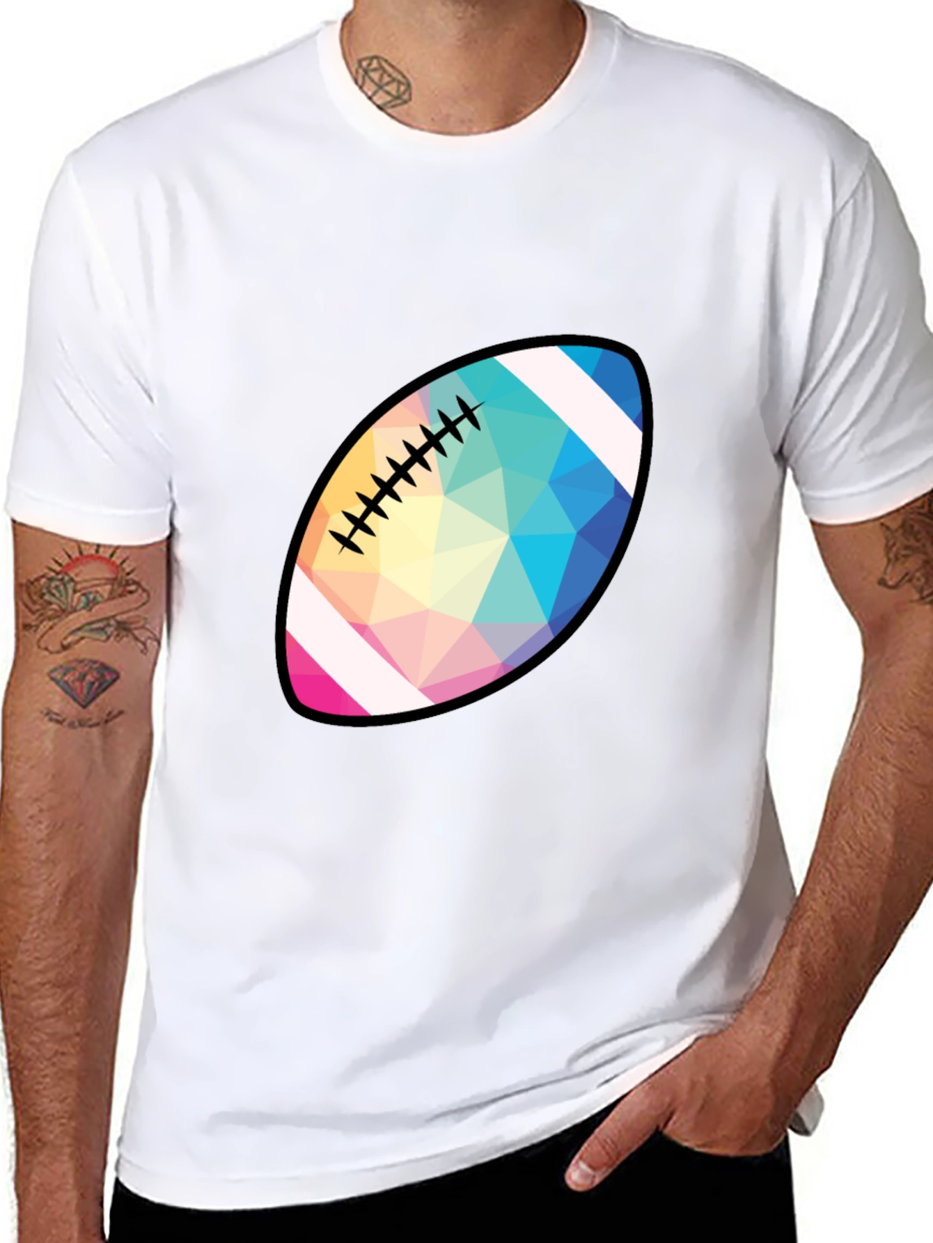 Geometric Football Graphic T-Shirt
