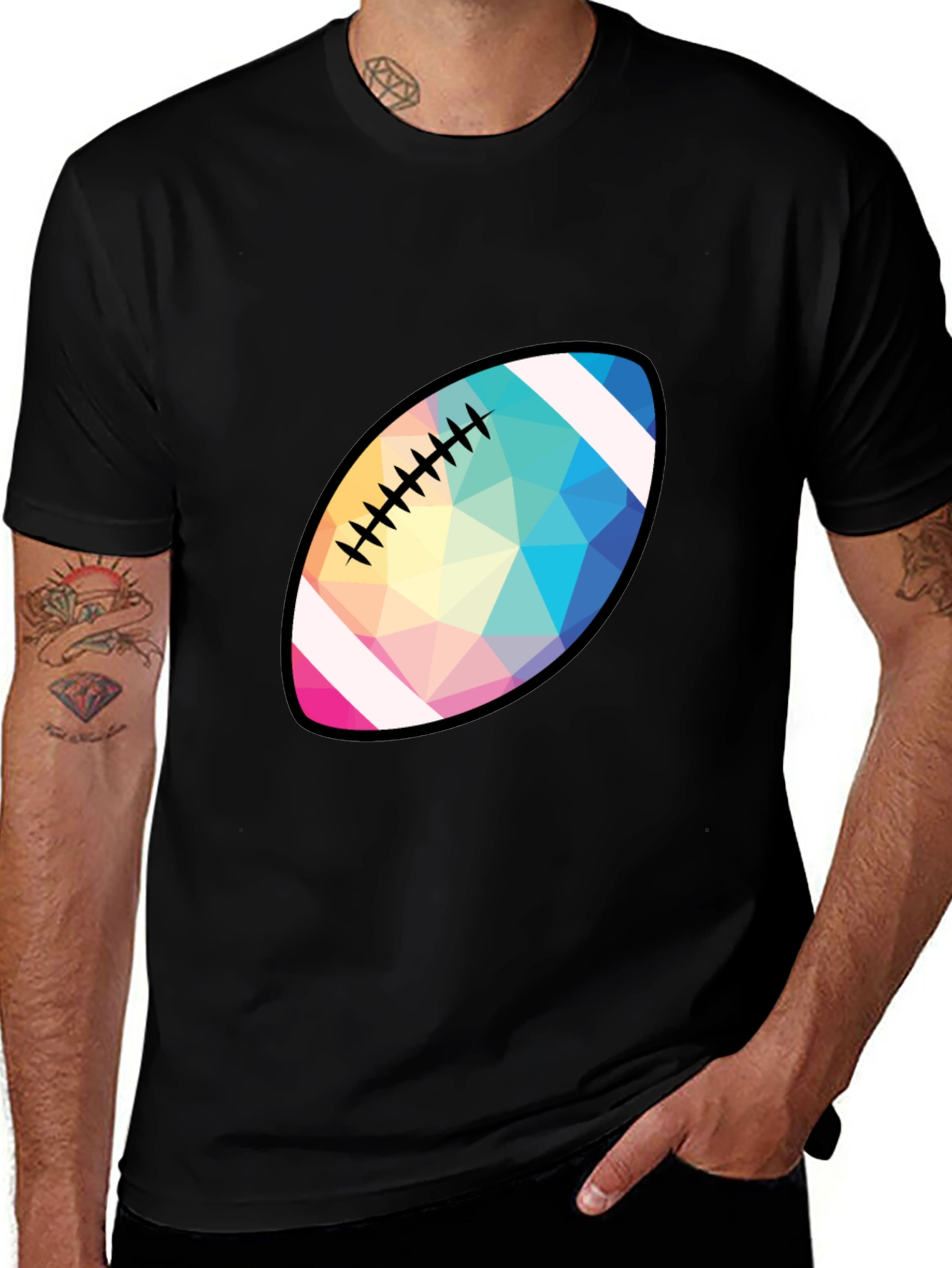 Geometric Football Graphic T-Shirt