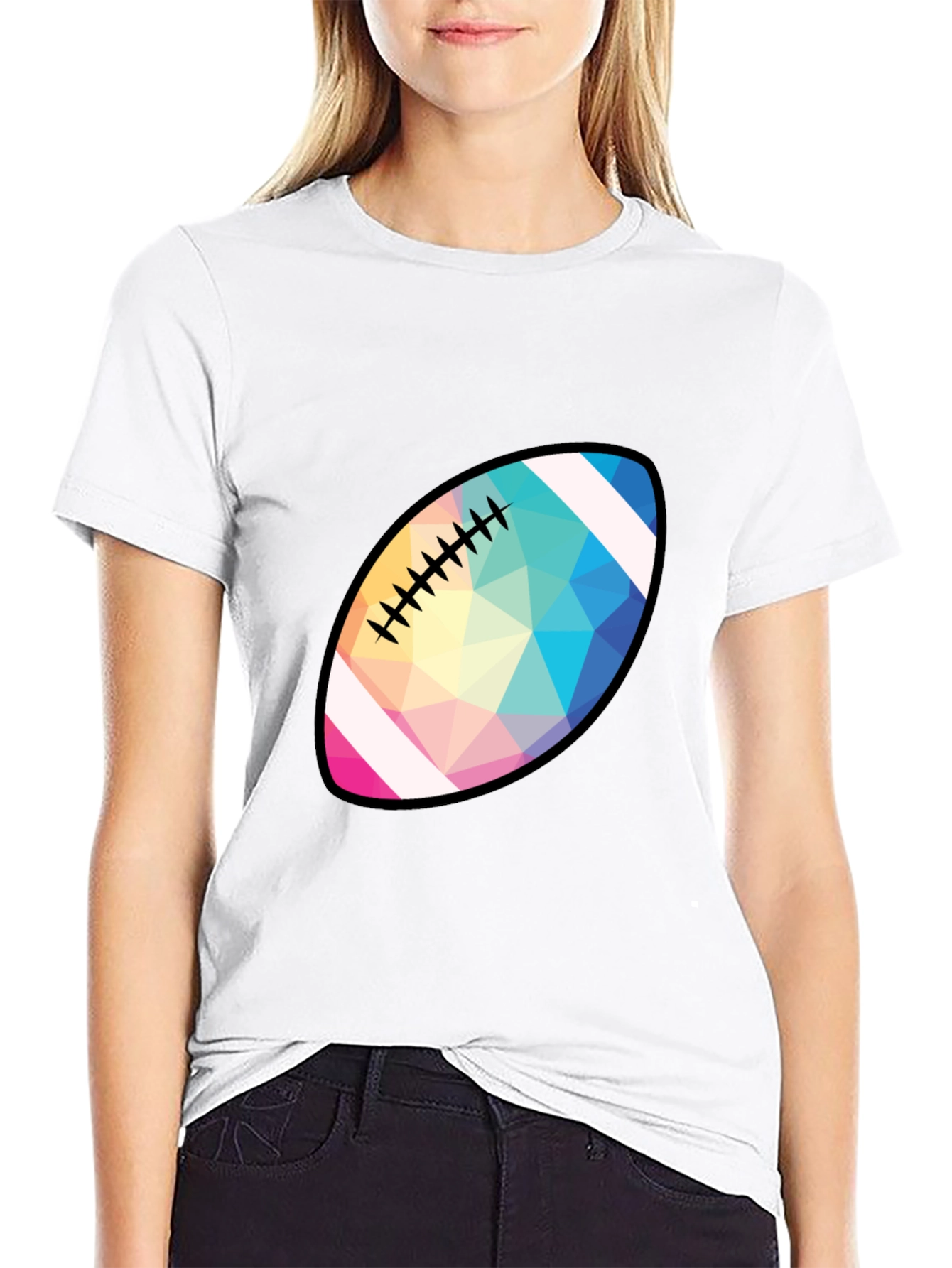 Geometric Football Graphic T-Shirt