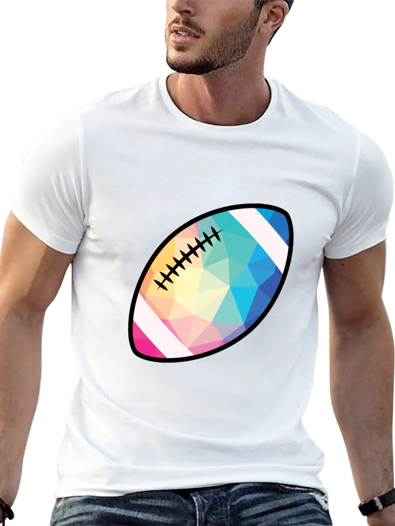 Geometric Football Graphic T-Shirt