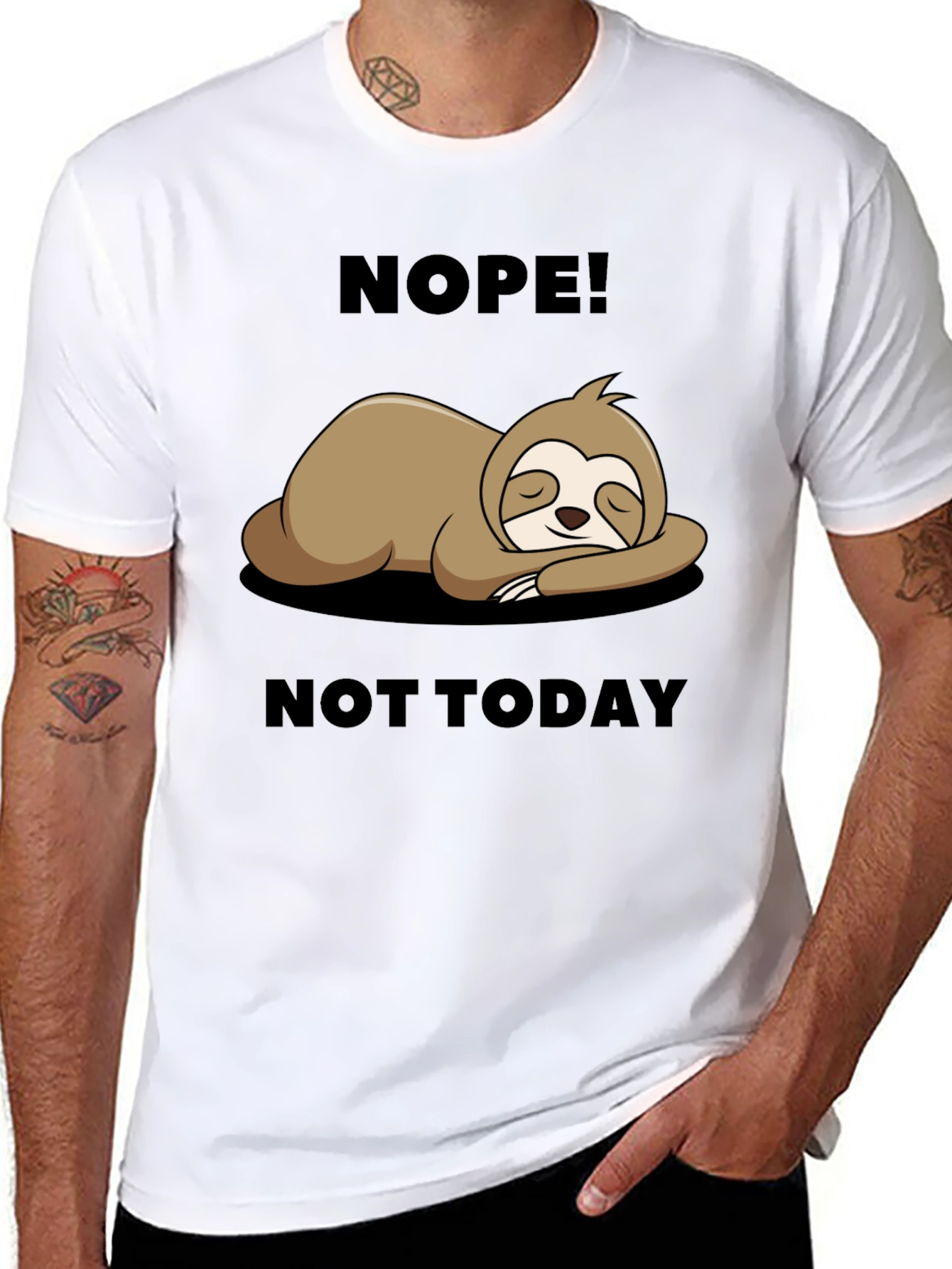 Nope Not Today Sloth Graphic Tee - Relaxed Fit