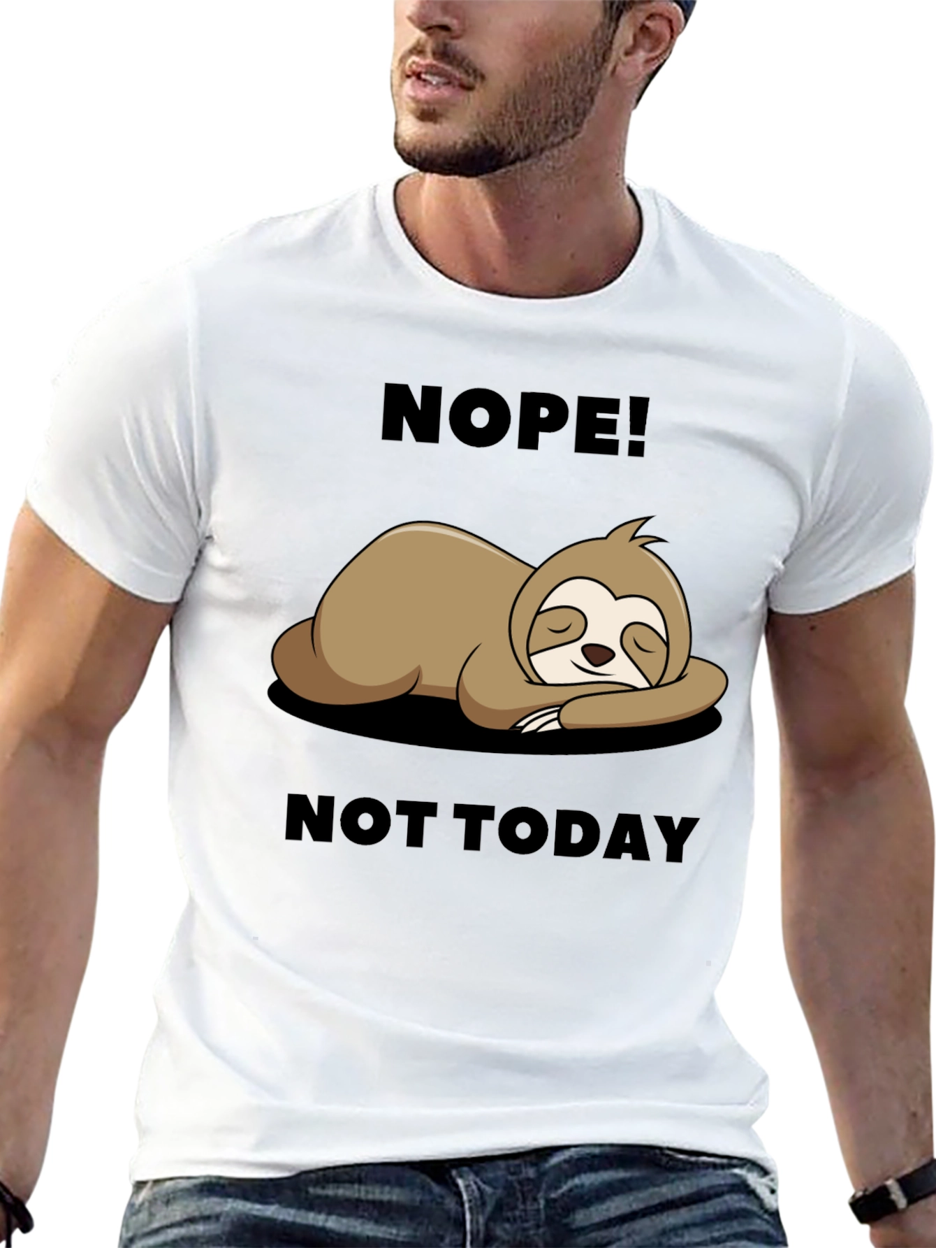 Nope Not Today Sloth Graphic Tee - Relaxed Fit