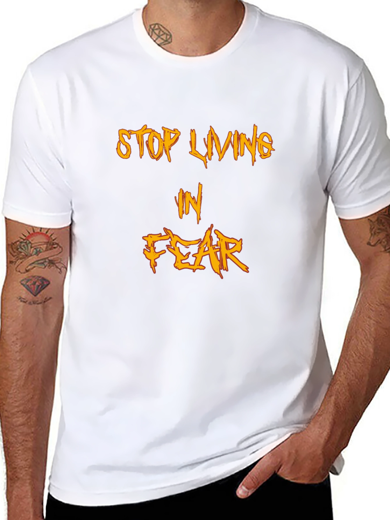 Stop Living in Fear Black Graphic Tee