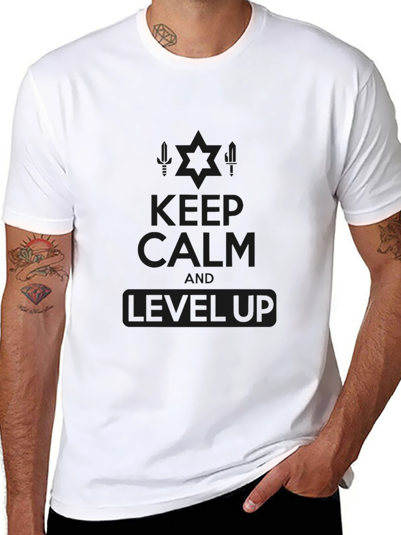 Keep Calm and Level Up Black T-Shirt