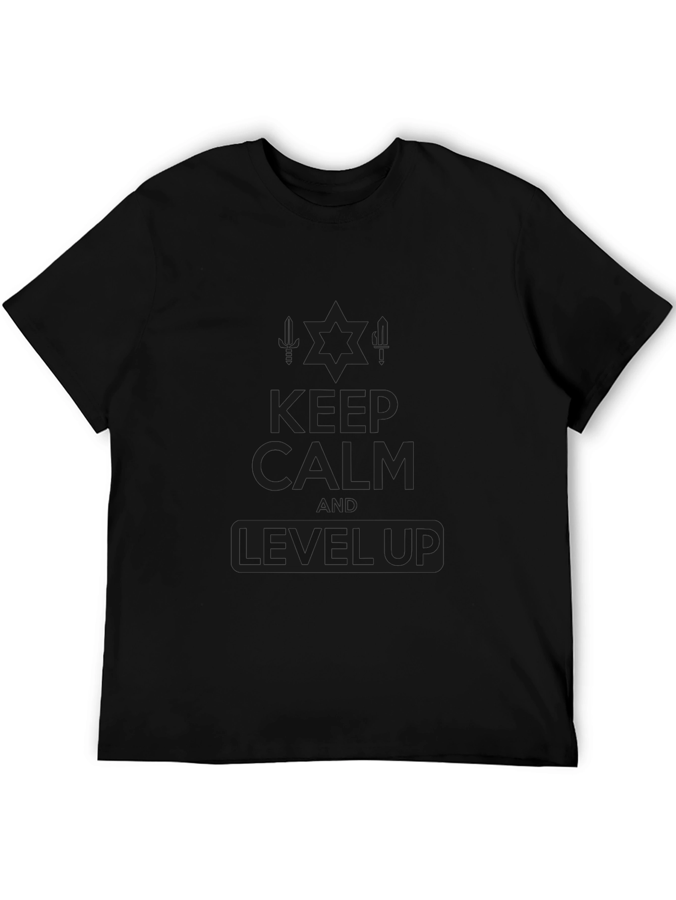 Keep Calm and Level Up Black T-Shirt