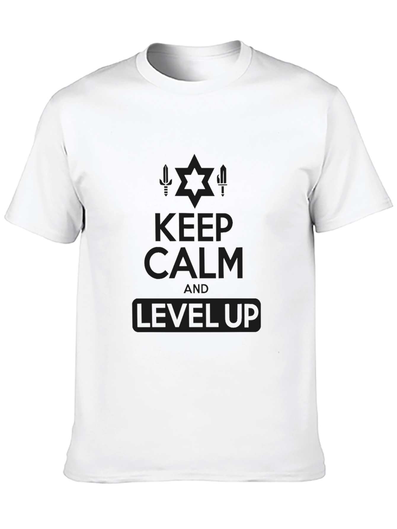 Keep Calm and Level Up Black T-Shirt