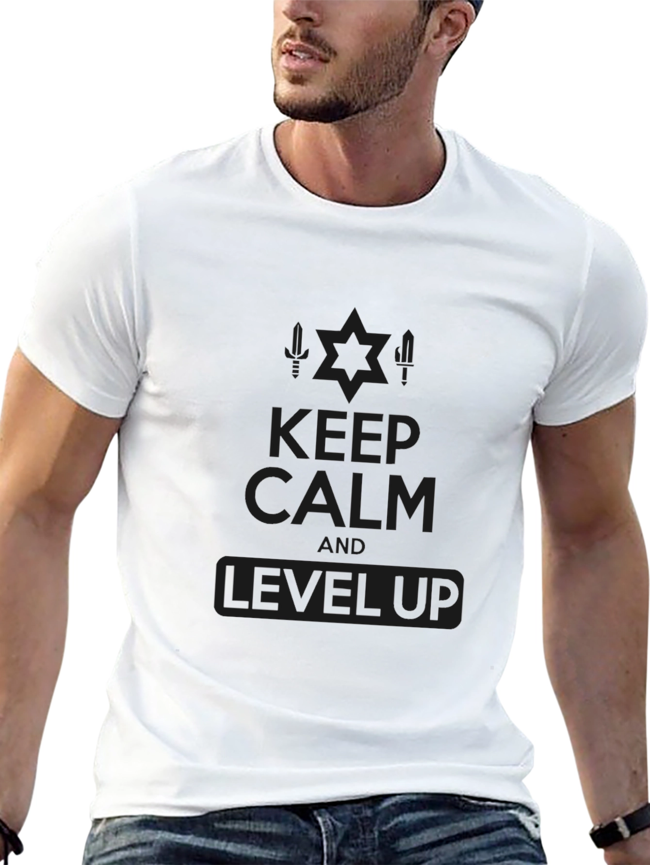 Keep Calm and Level Up Black T-Shirt