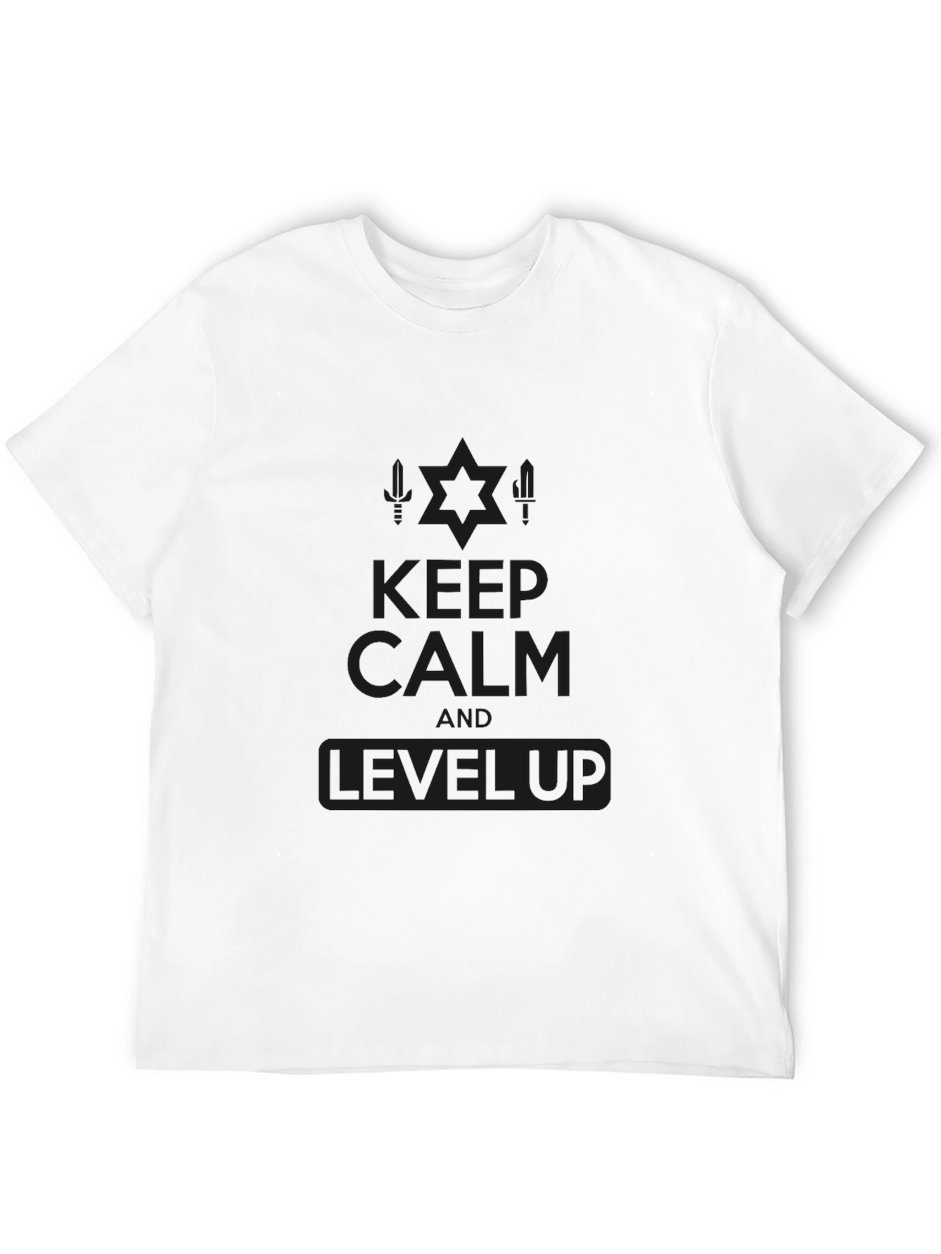 Keep Calm and Level Up Black T-Shirt