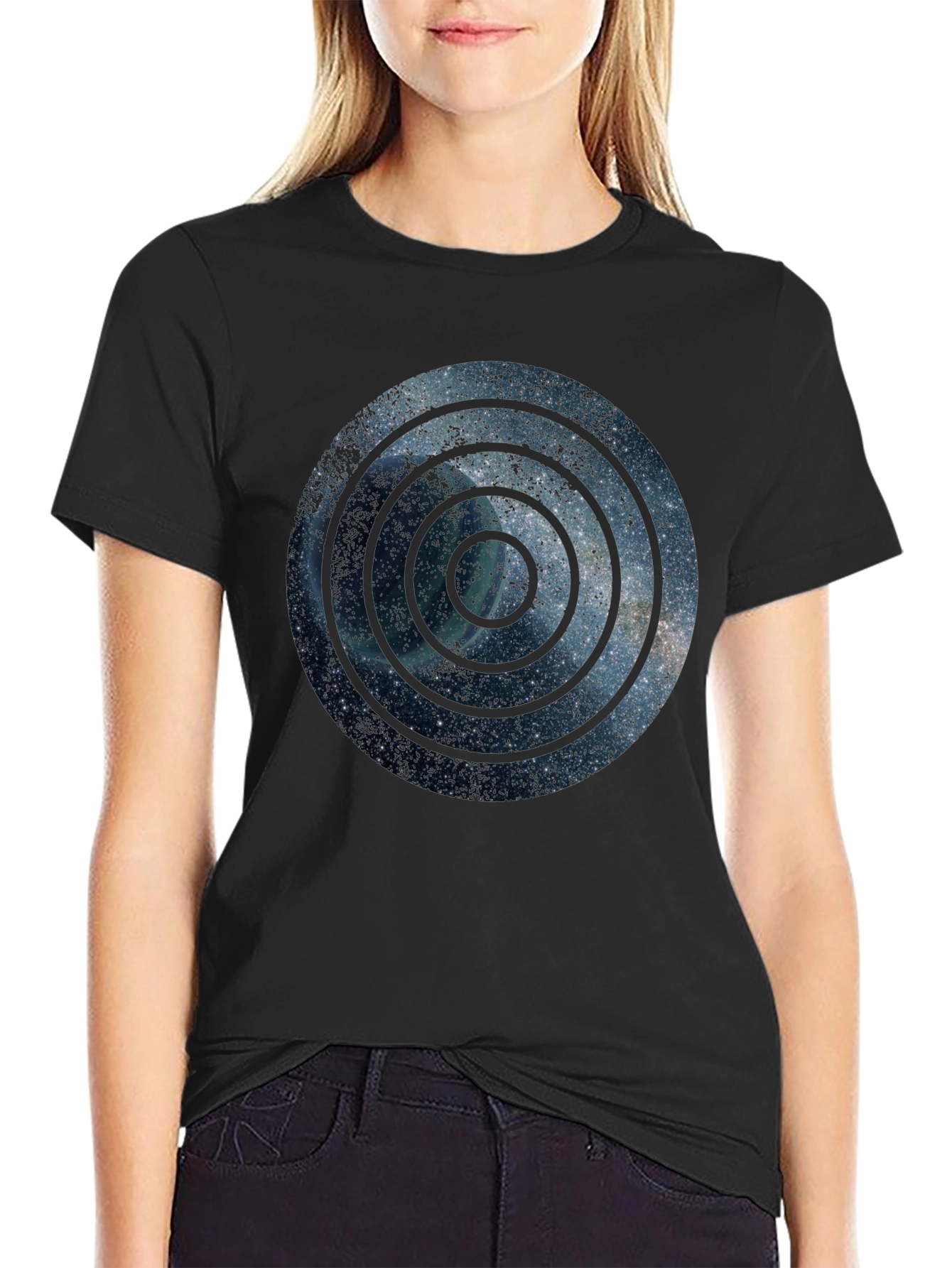 Galaxy Circle Graphic T-Shirt - Modern Design