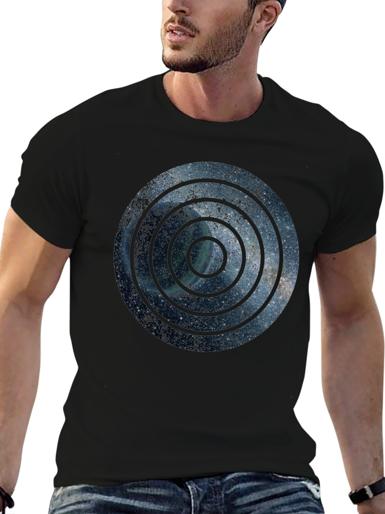 Galaxy Circle Graphic T-Shirt - Modern Design