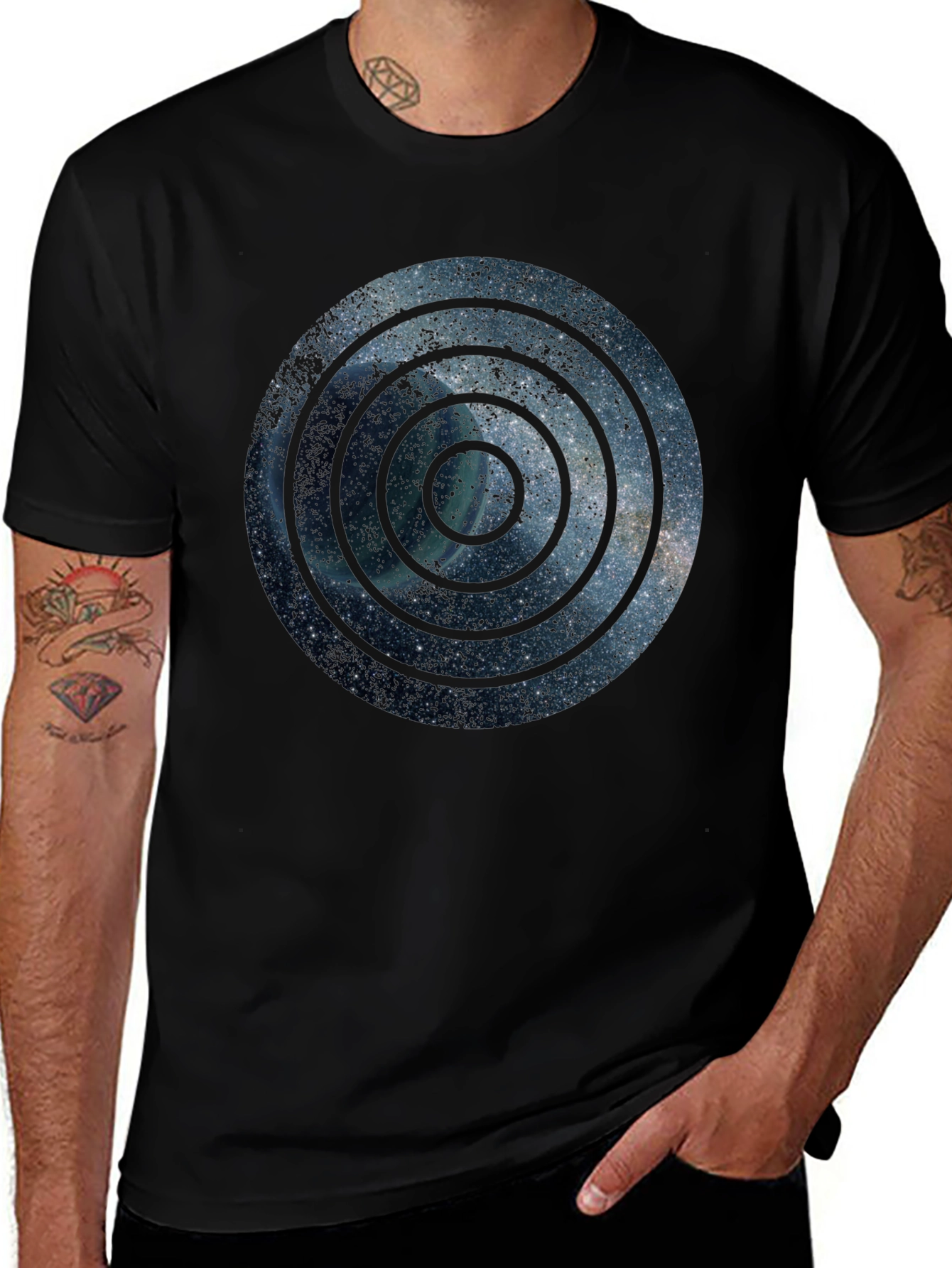 Galaxy Circle Graphic T-Shirt - Modern Design