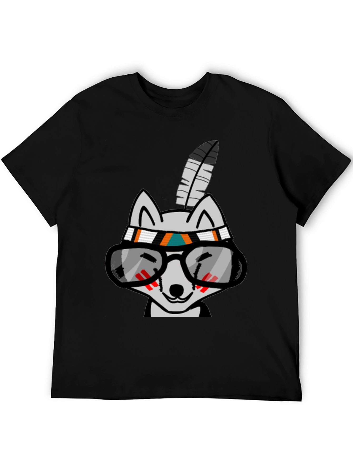 Cool Cartoon Wolf with Glasses T-Shirt