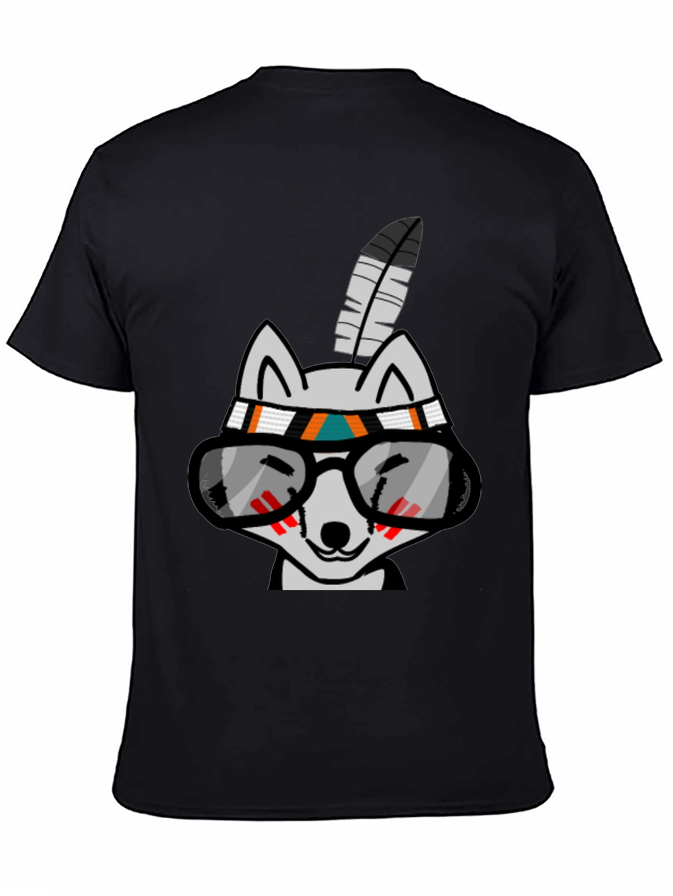 Cool Cartoon Wolf with Glasses T-Shirt