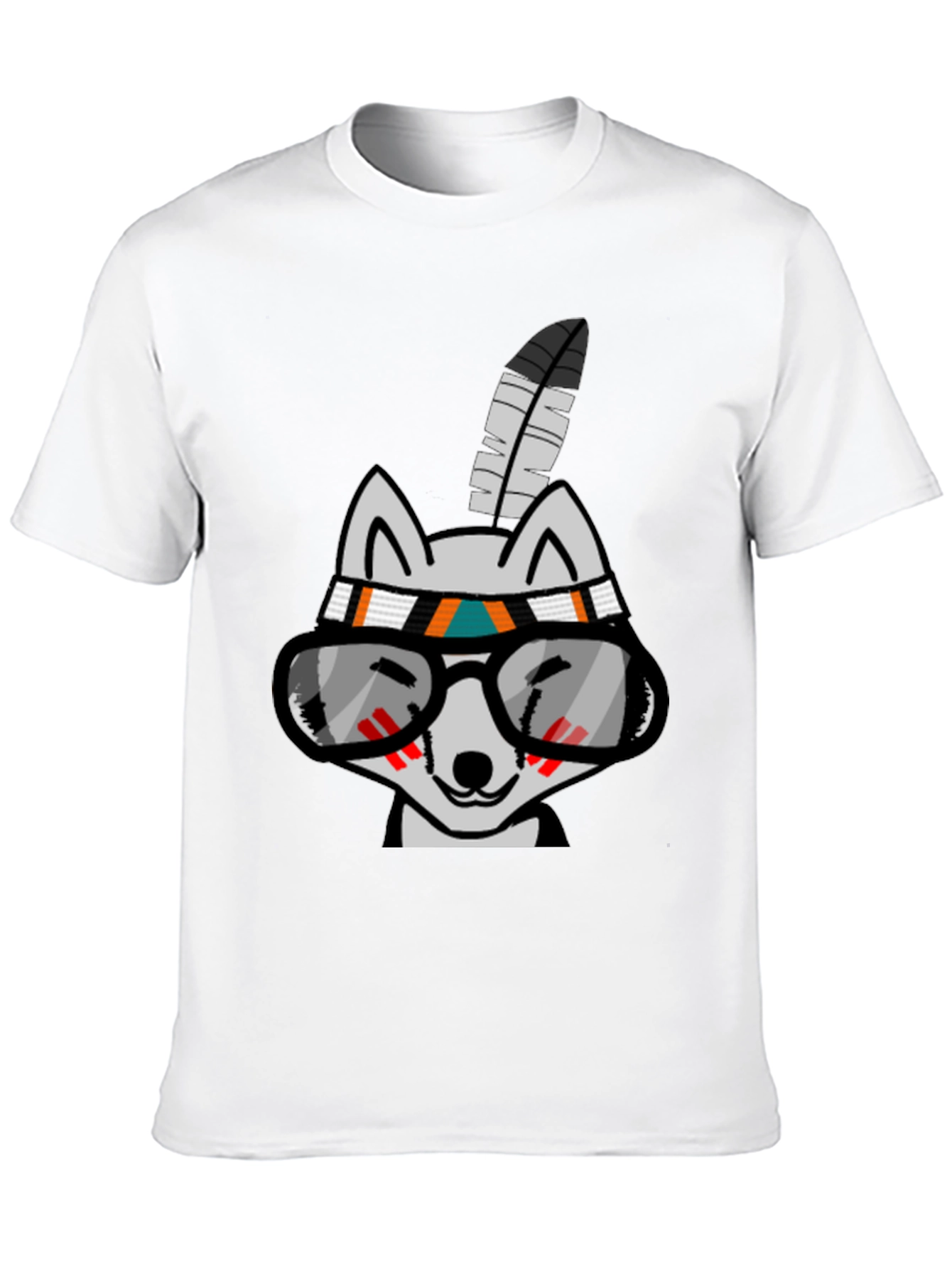 Cool Cartoon Wolf with Glasses T-Shirt