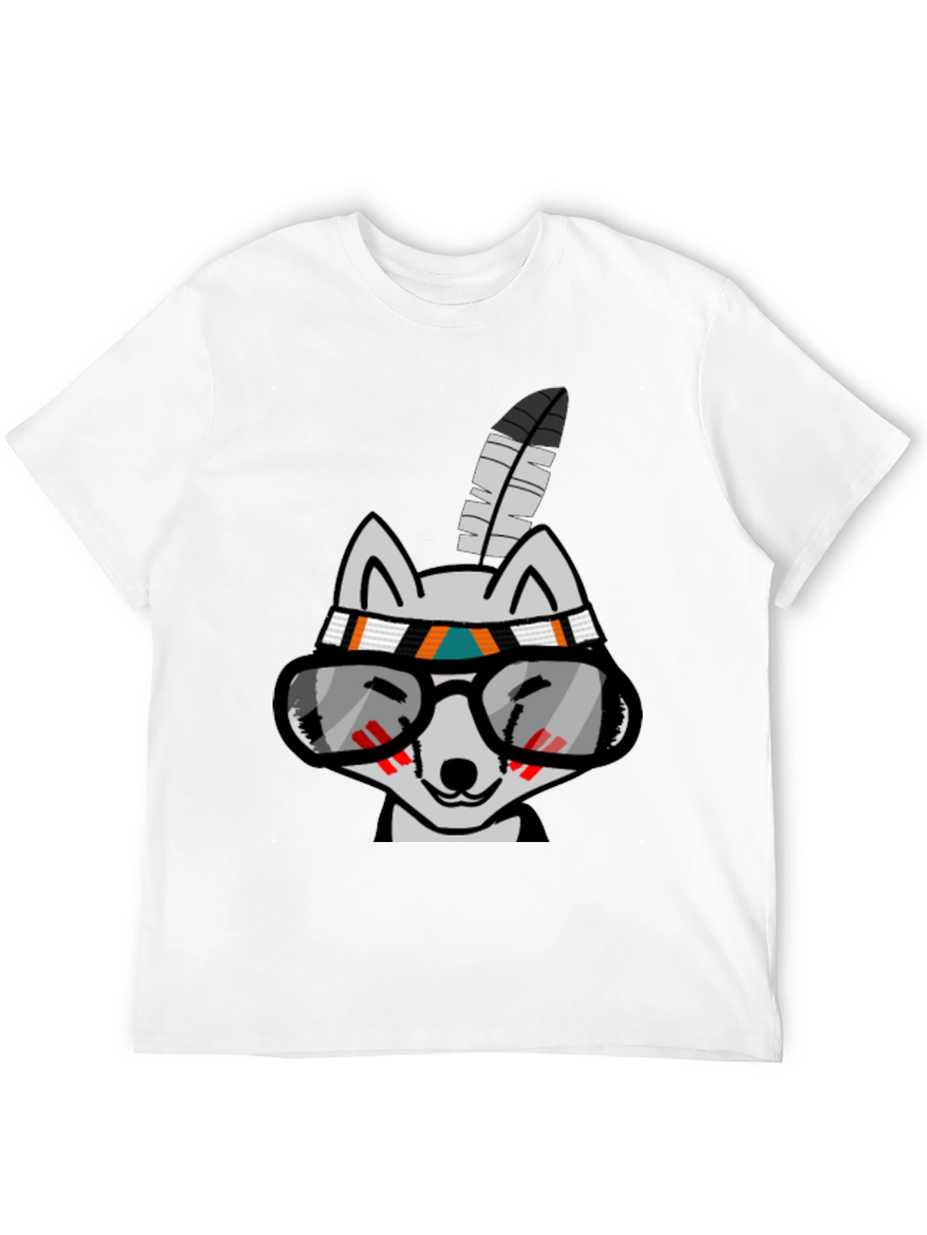 Cool Cartoon Wolf with Glasses T-Shirt