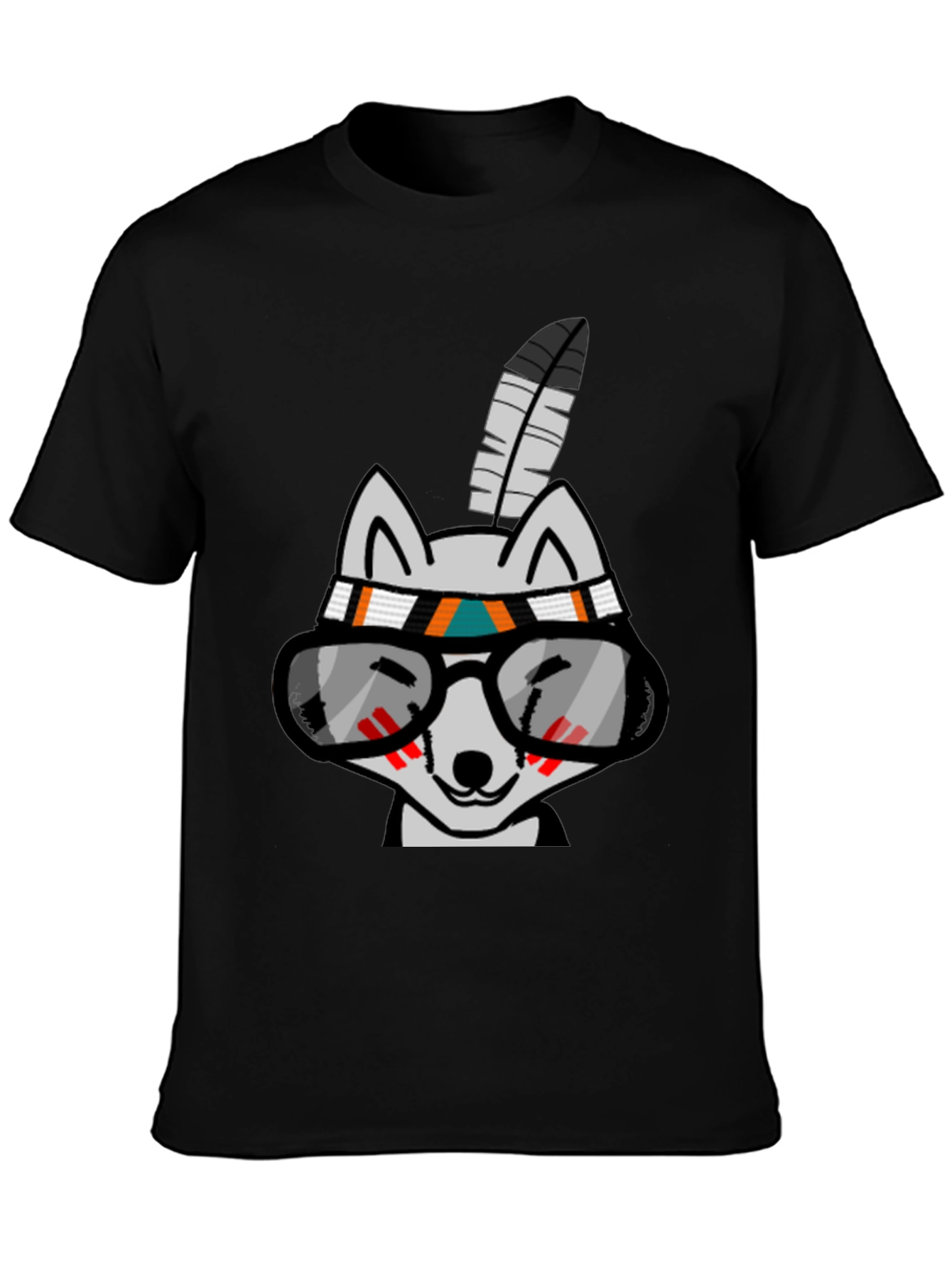 Cool Cartoon Wolf with Glasses T-Shirt