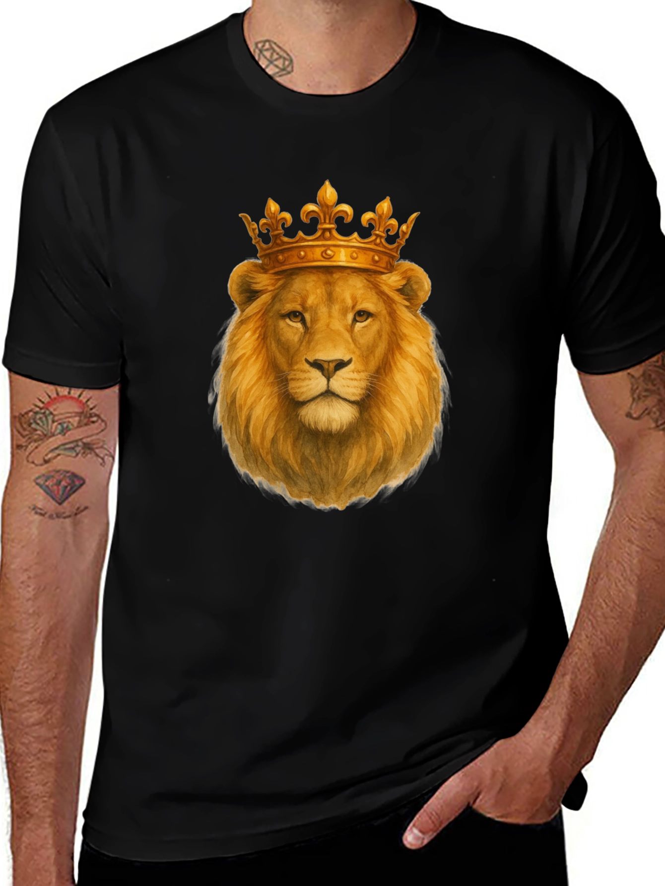 Lion King Graphic Print Black T-Shirt