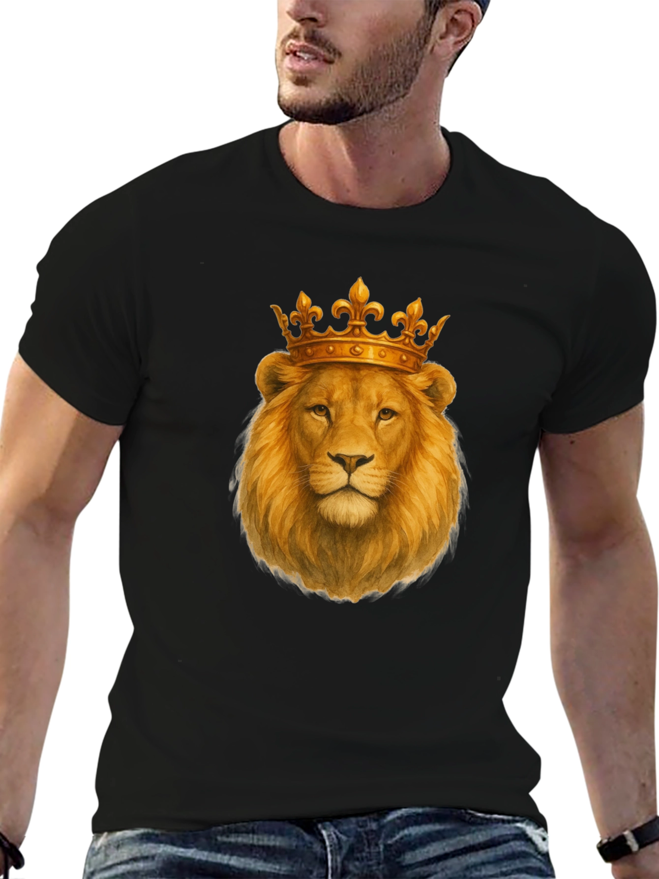 Lion King Graphic Print Black T-Shirt