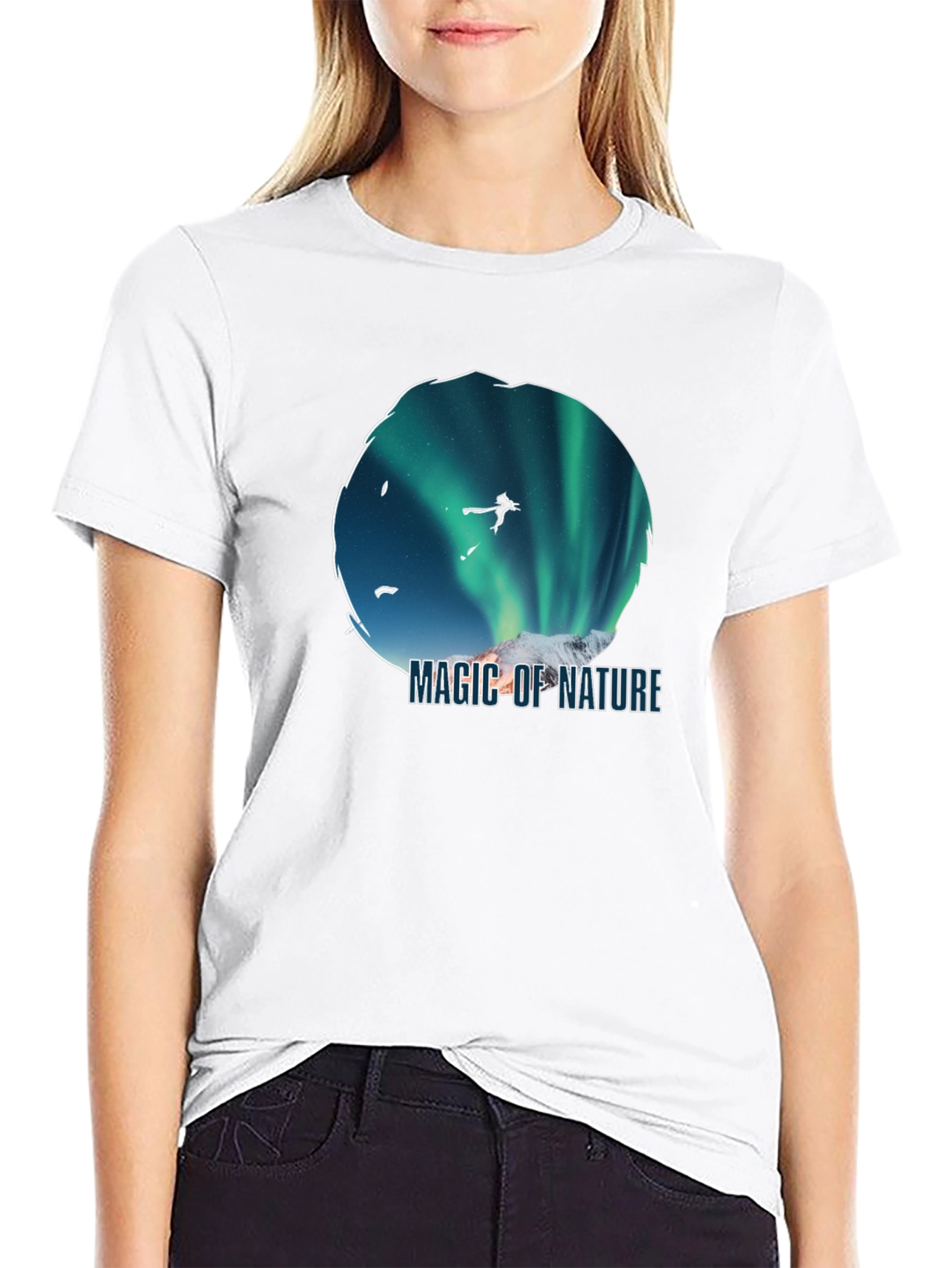 Magic of Nature Graphic Black Tee