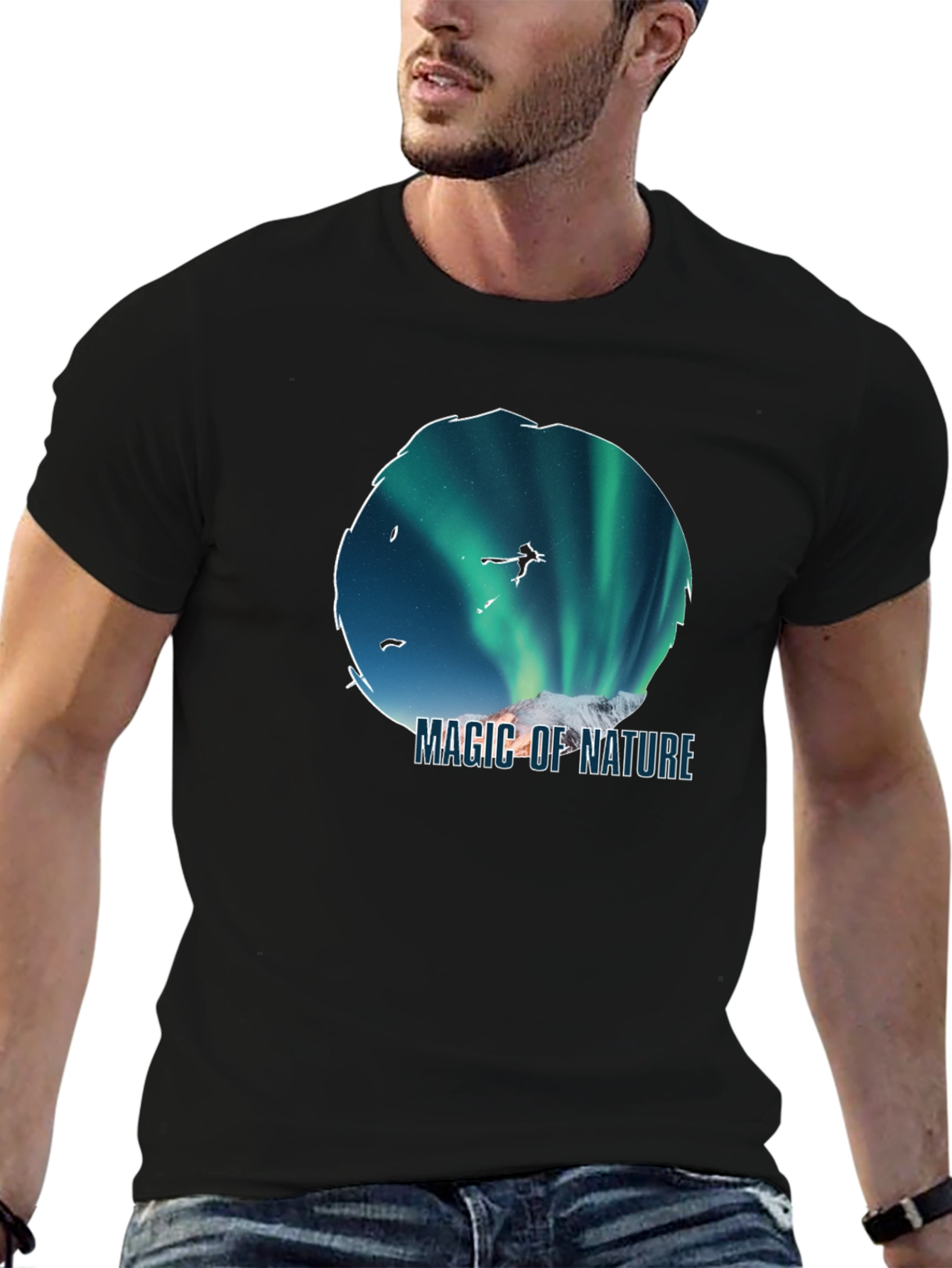 Magic of Nature Graphic Black Tee