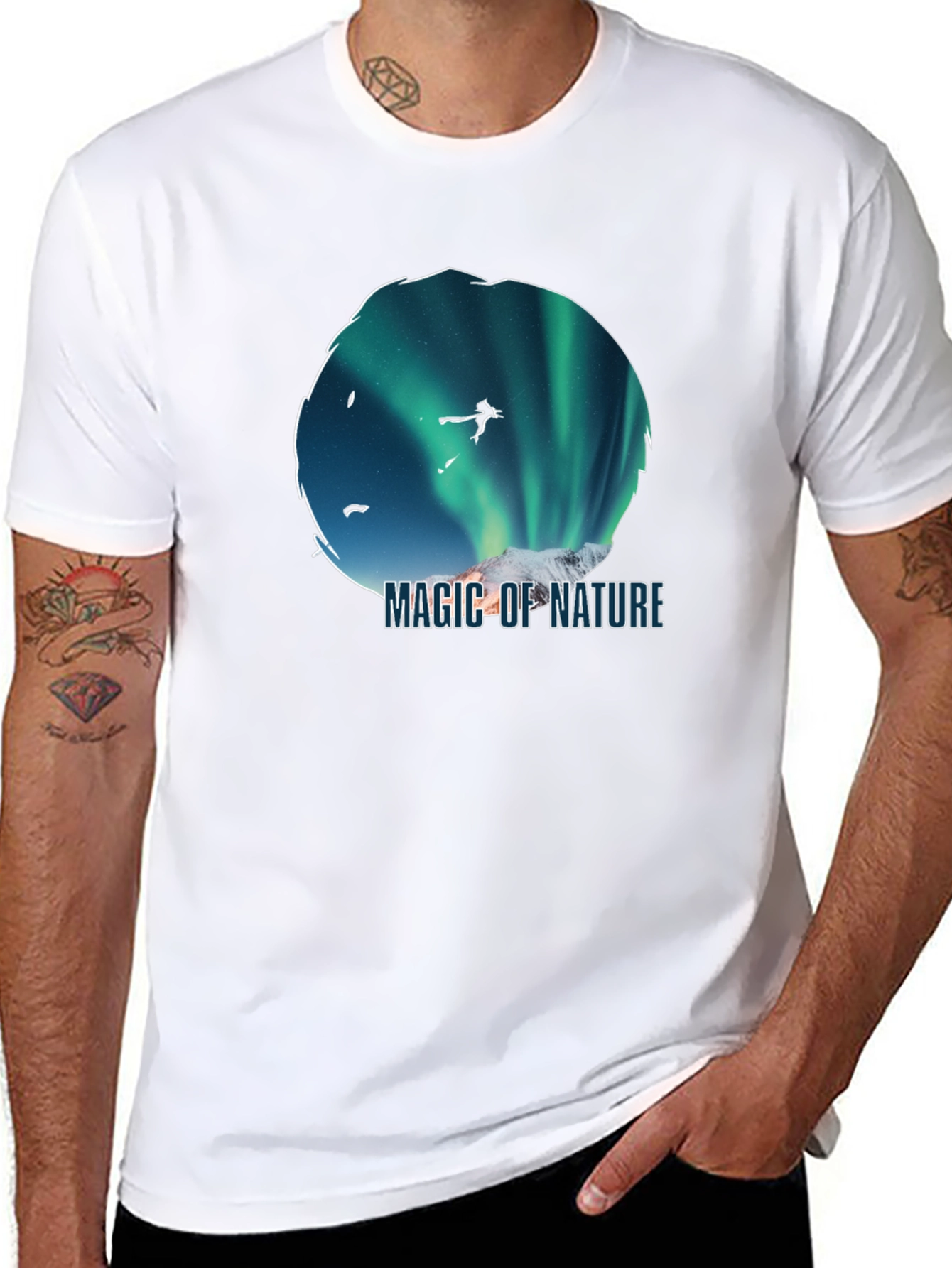 Magic of Nature Graphic Black Tee