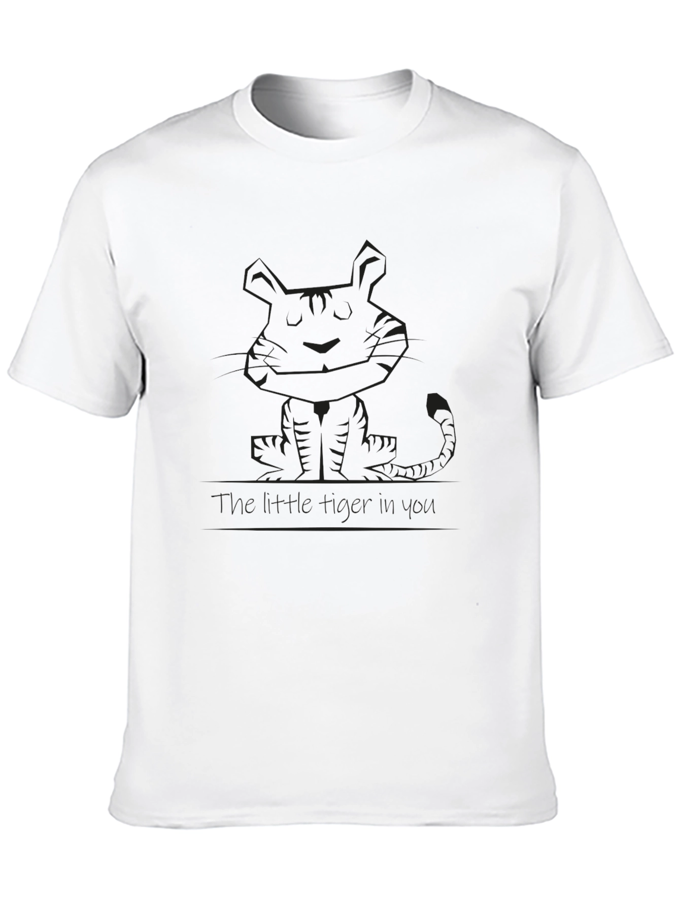 Black Graphic Tee - Cartoon Tiger Design