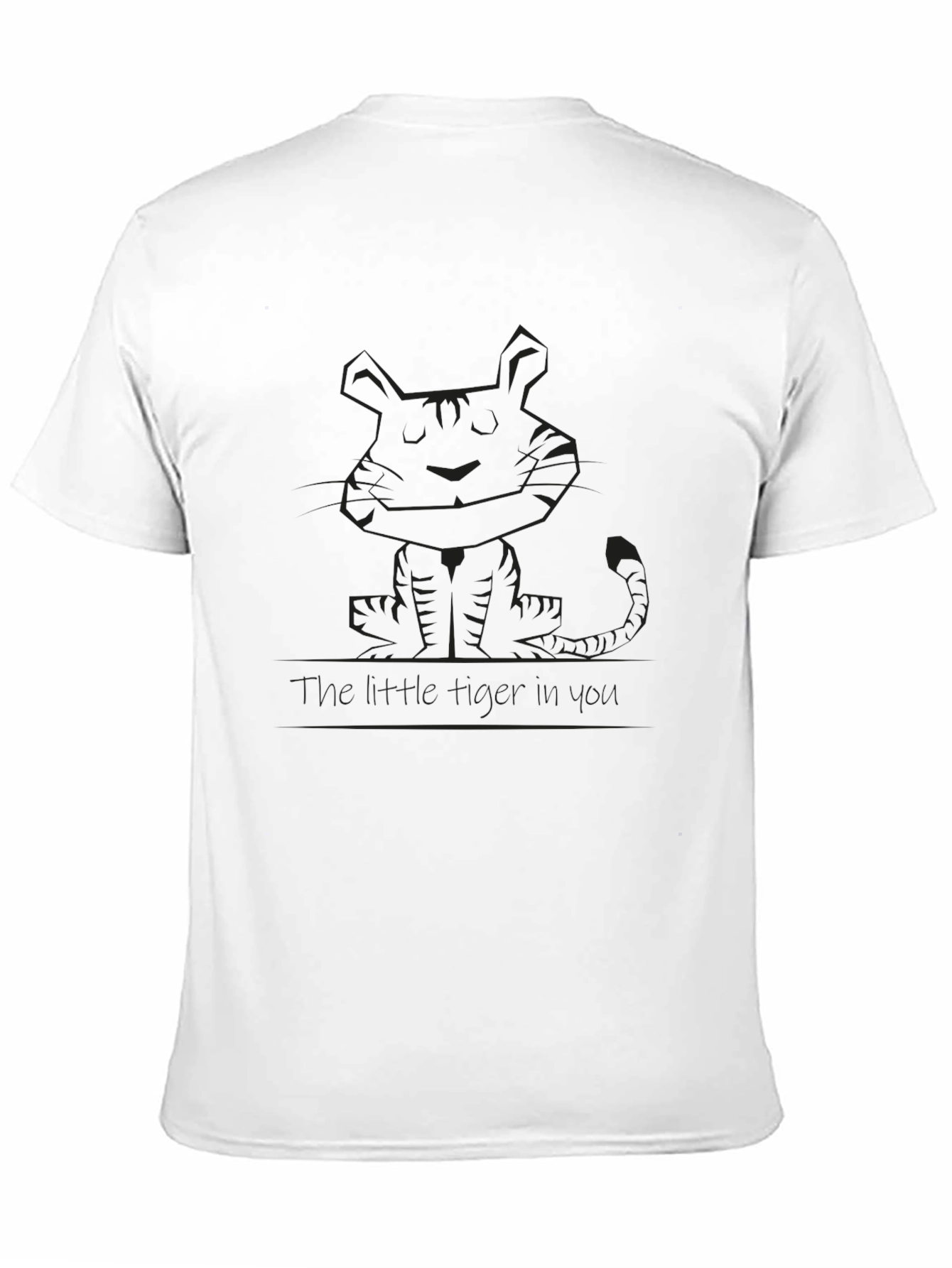 Black Graphic Tee - Cartoon Tiger Design