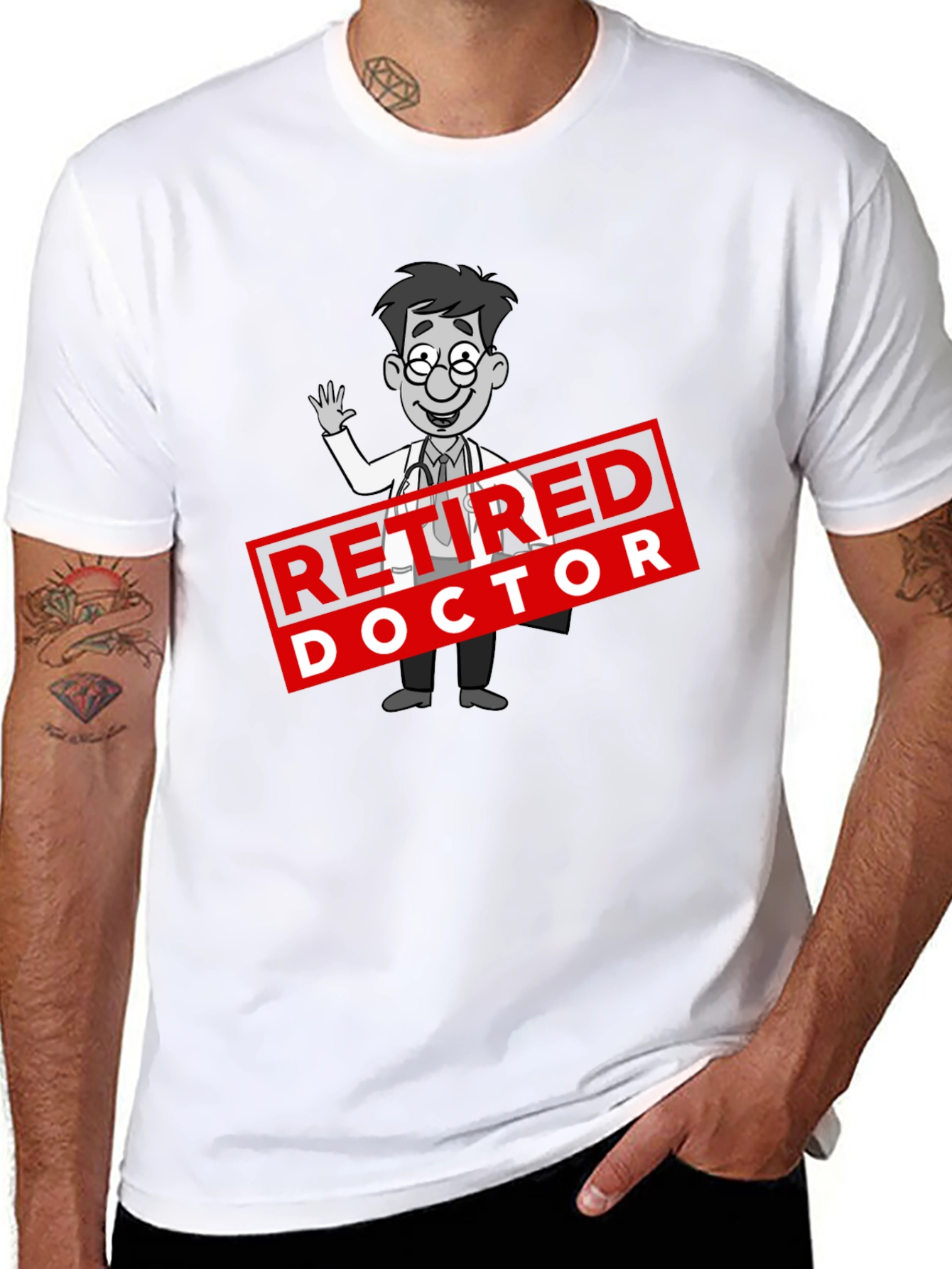 Retired Doctor Graphic T-Shirt - Black Casual Tee