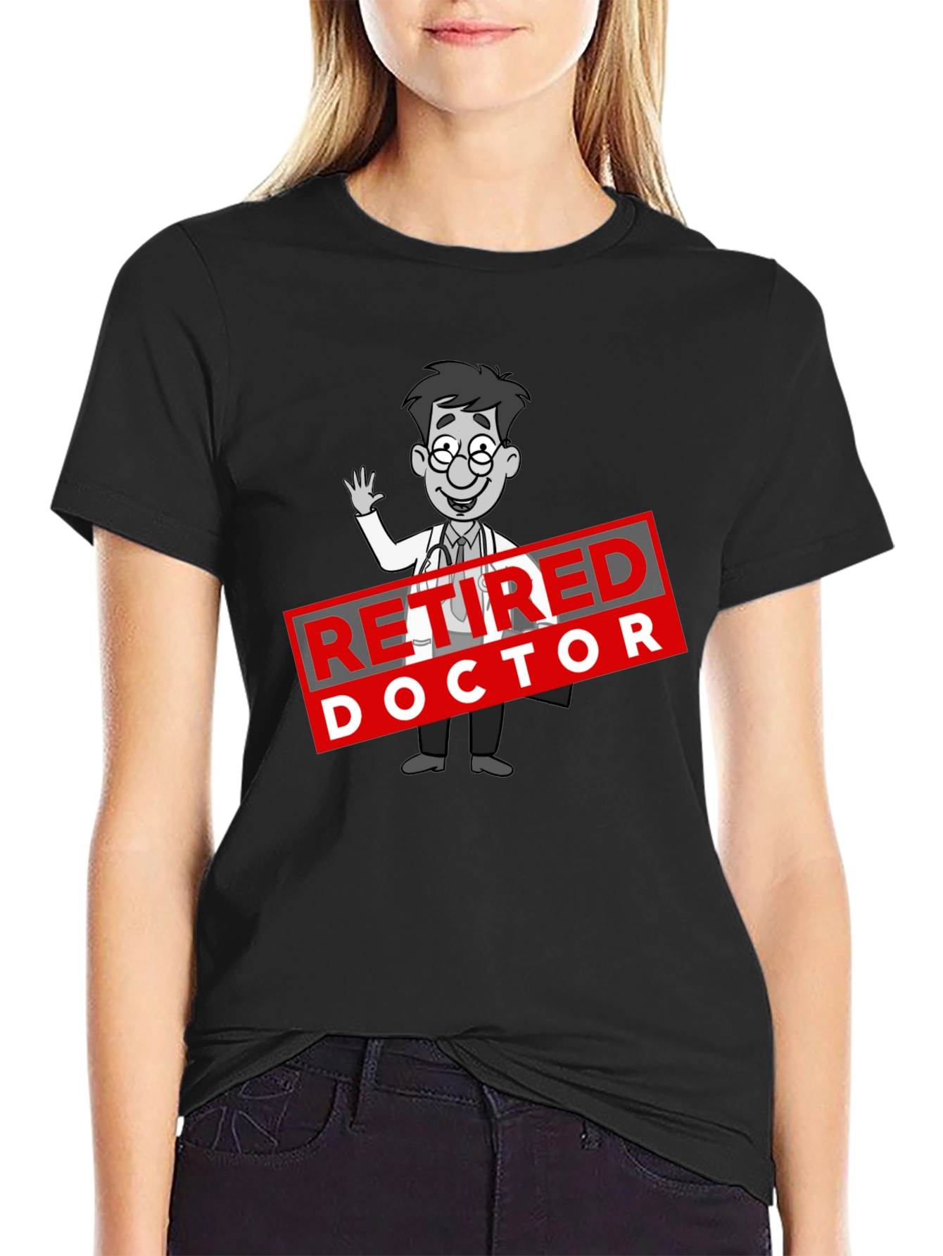 Retired Doctor Graphic T-Shirt - Black Casual Tee