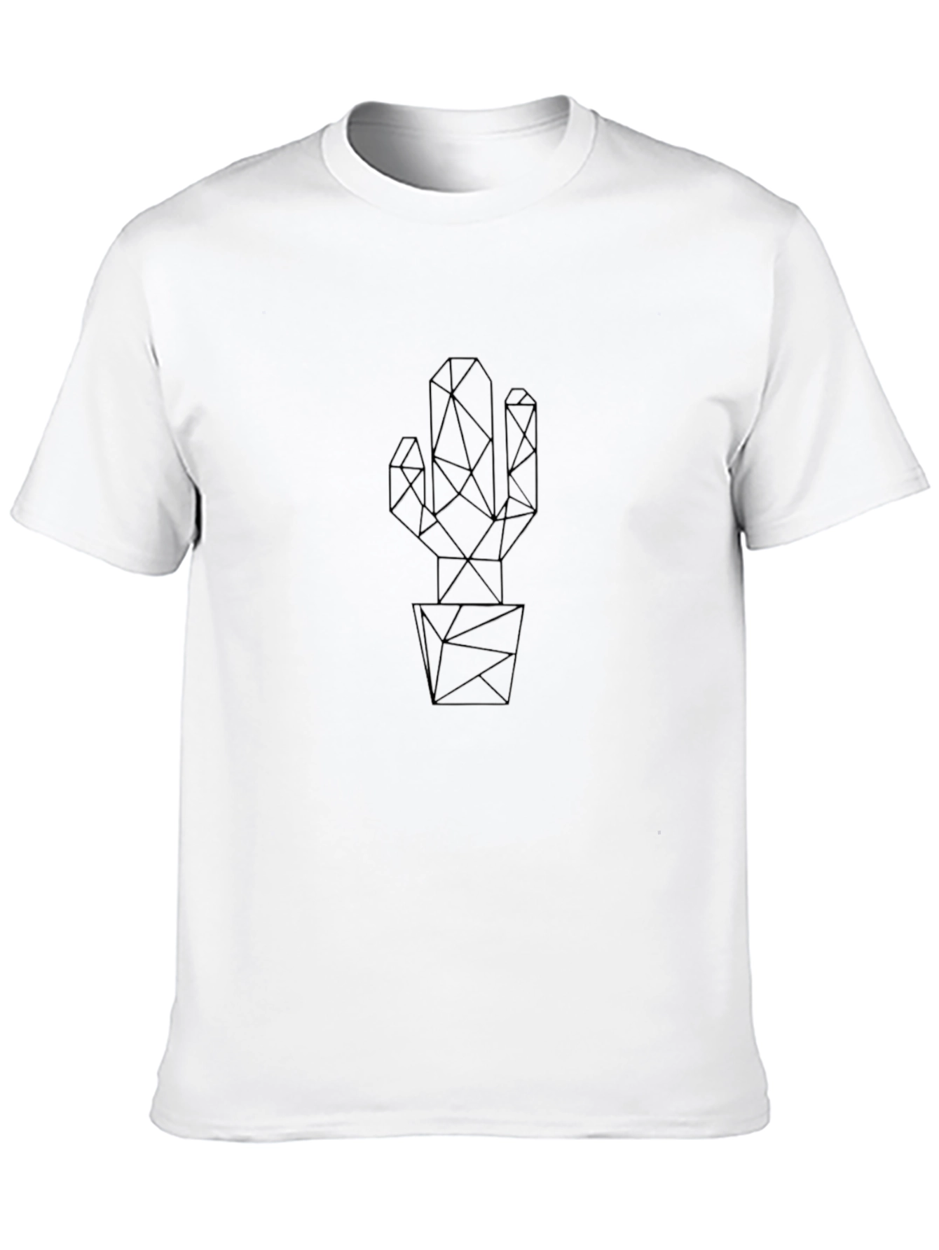 Geometric Cactus Black T-Shirt