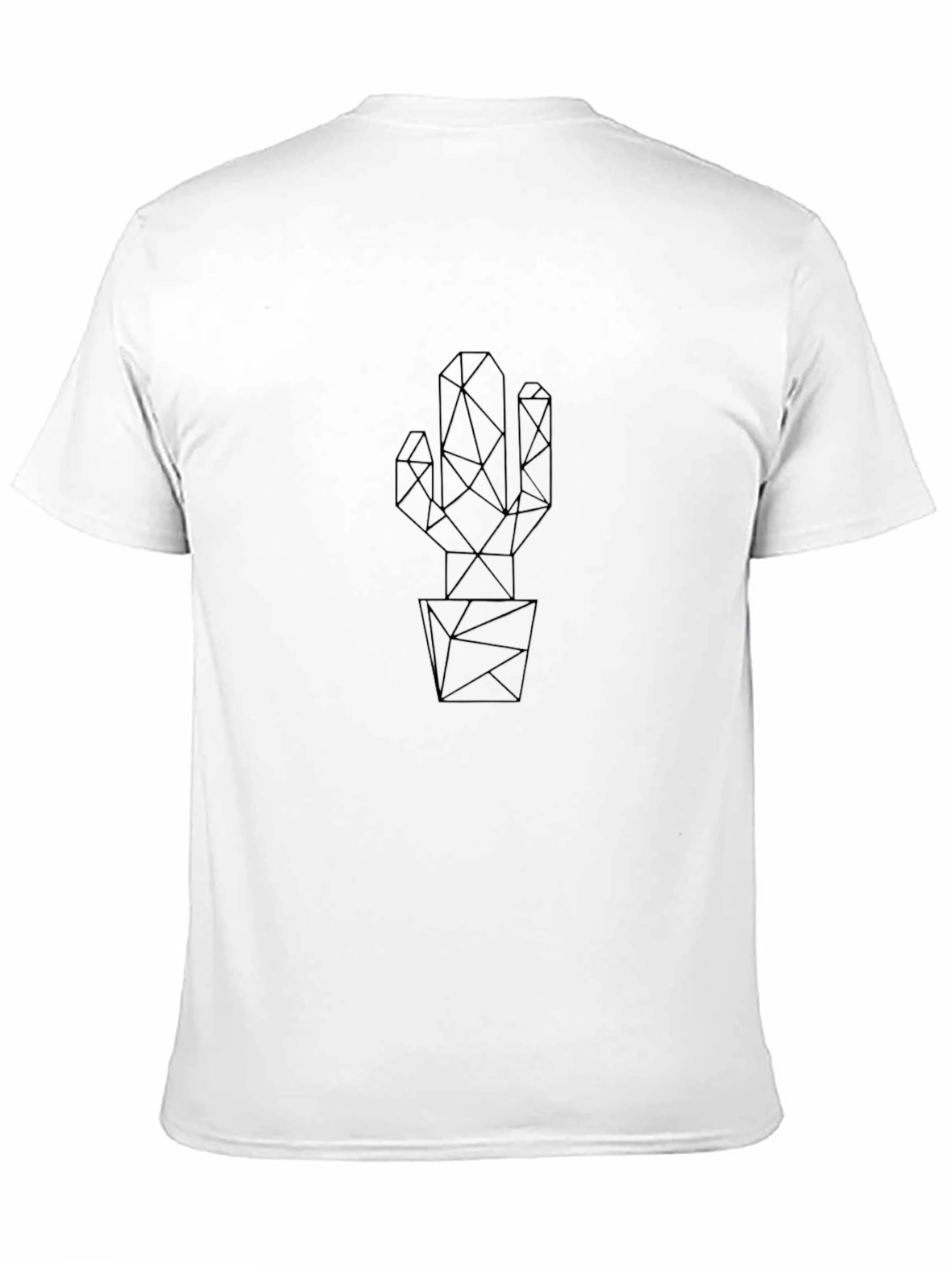Geometric Cactus Black T-Shirt