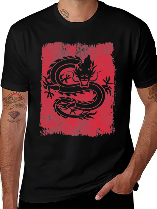 Dragon Graphic Tee - Mens Black Short Sleeve T-Shirt
