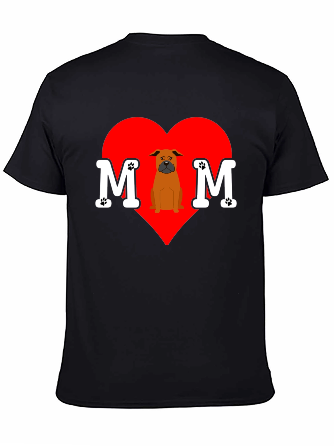 Dog Mom T-Shirt Heart Design Pet Lover Tee