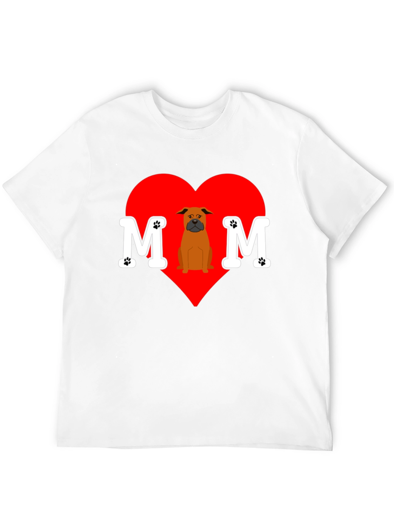 Dog Mom T-Shirt Heart Design Pet Lover Tee